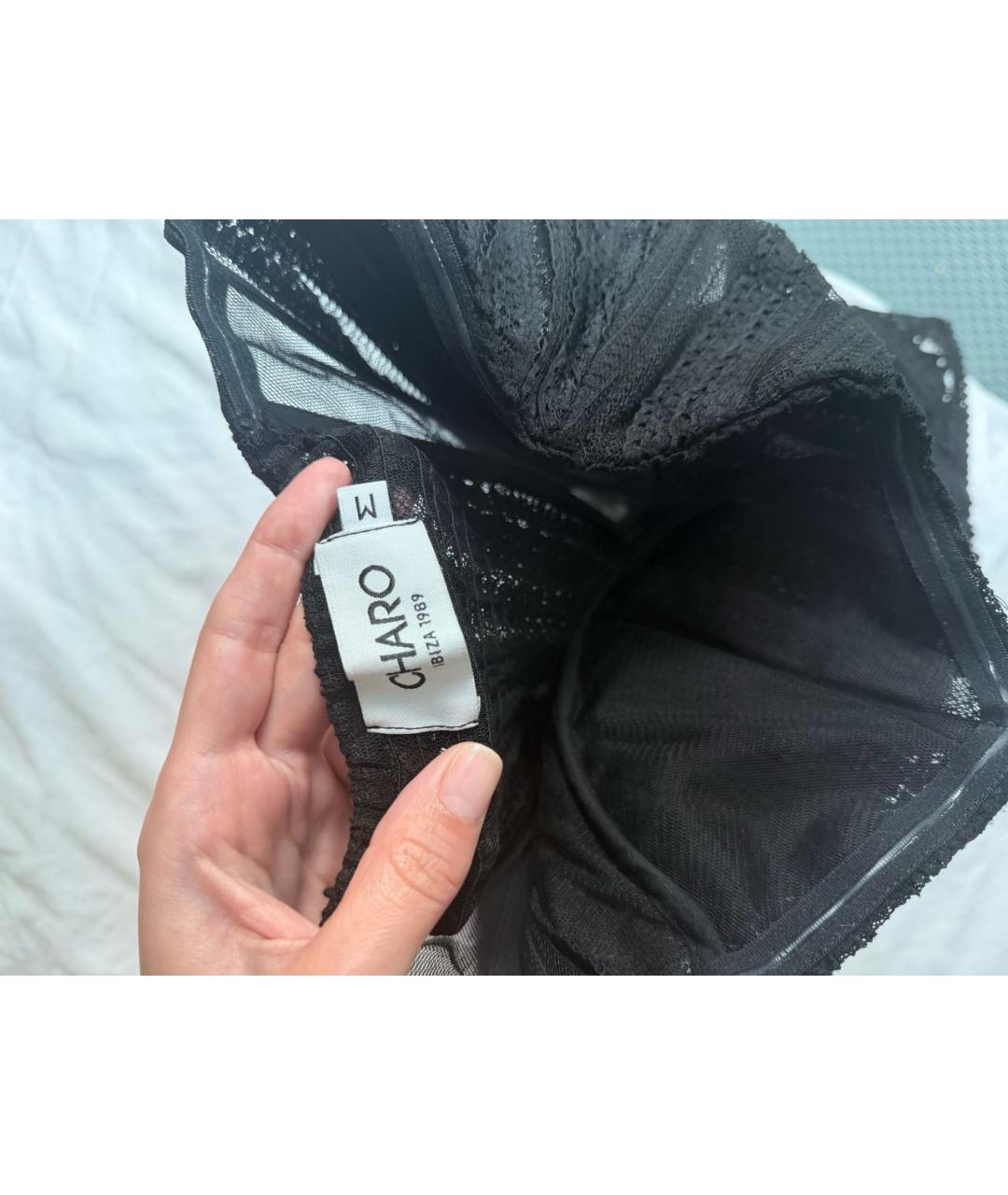 CHARO RUIZ Черное кружевное коктейльное платье, фото 4