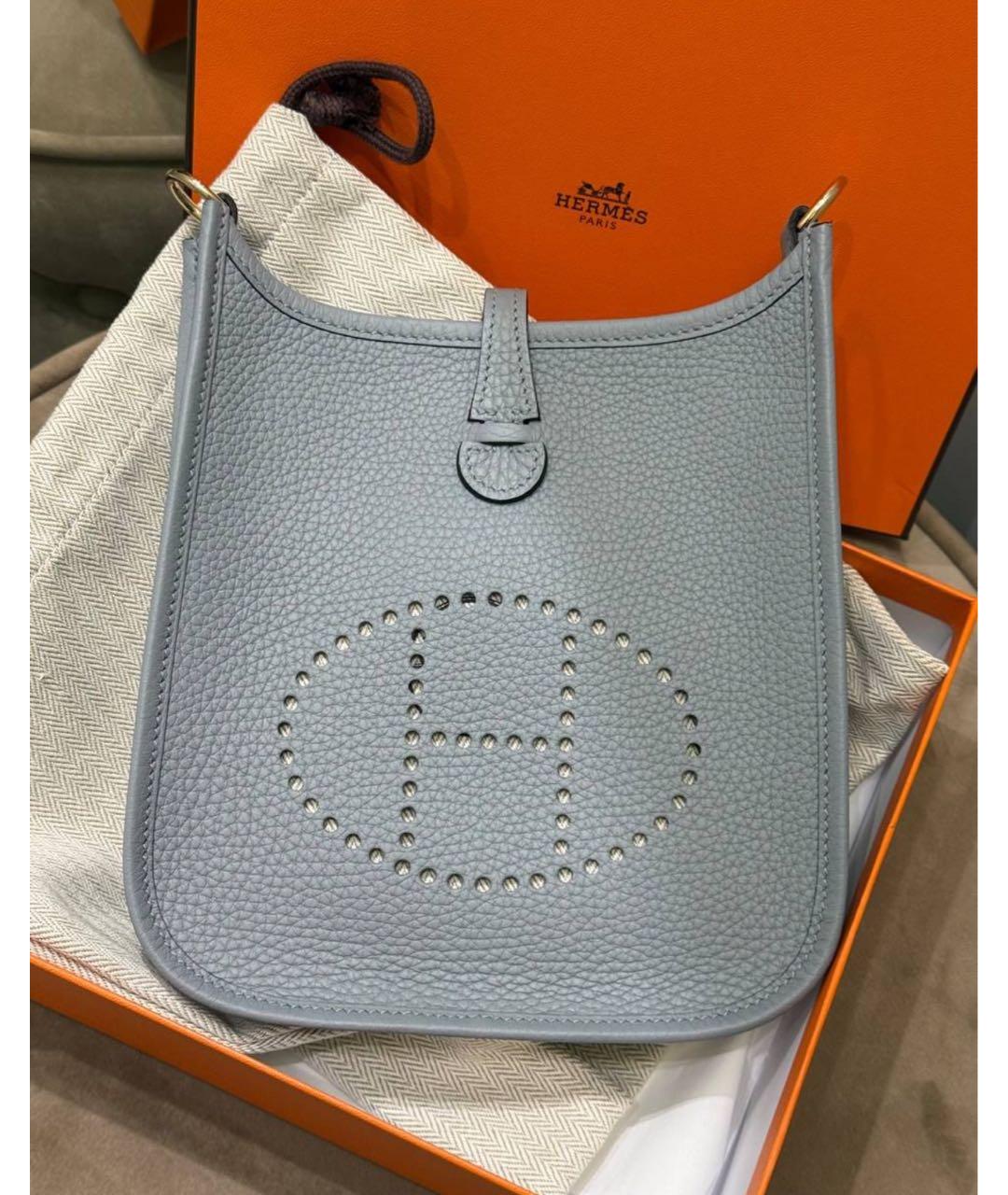 HERMES Голубая кожаная сумка через плечо, фото 2