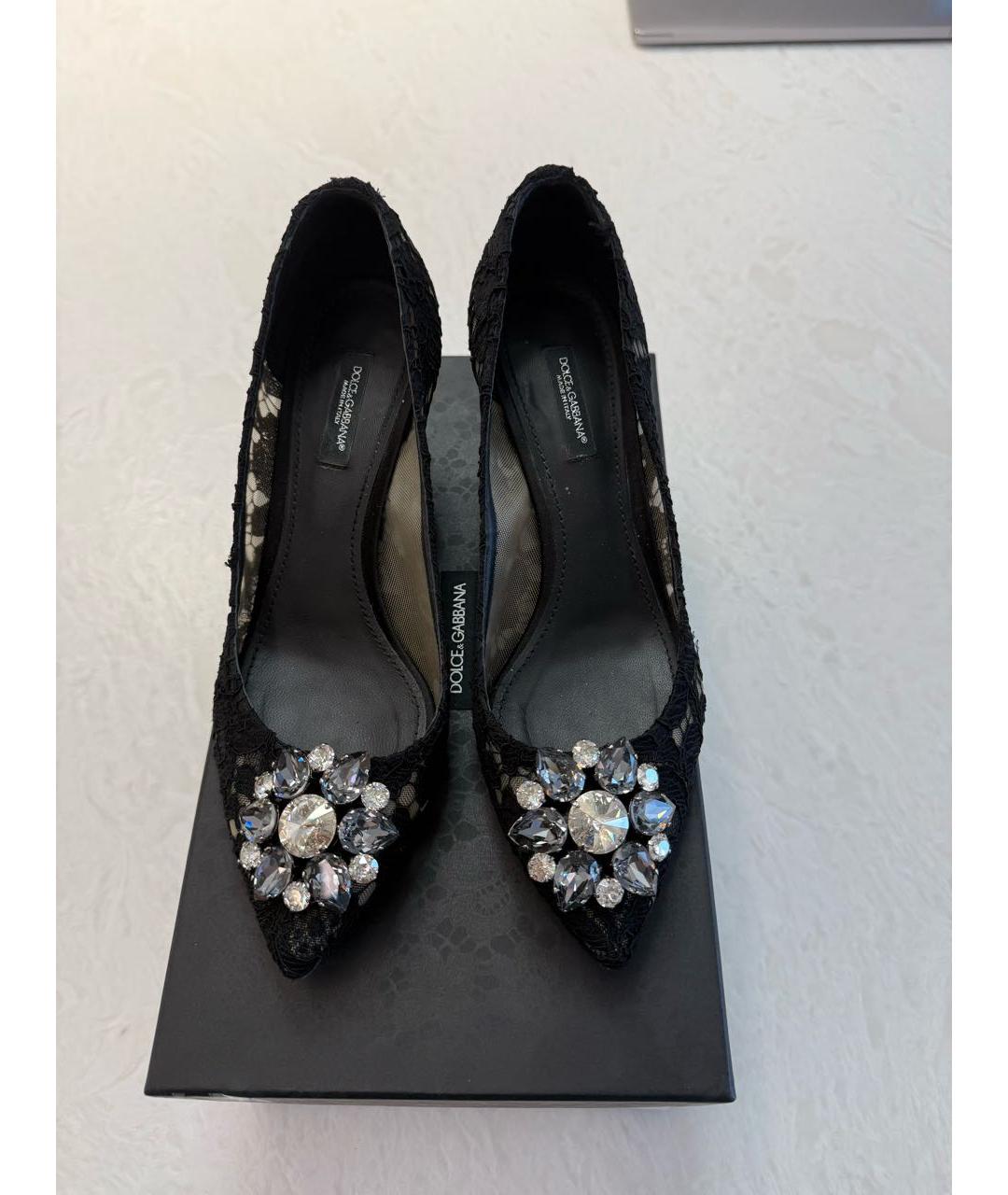 DOLCE&GABBANA Черные текстильные туфли, фото 2