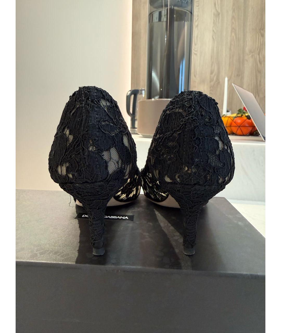 DOLCE&GABBANA Черные текстильные туфли, фото 4