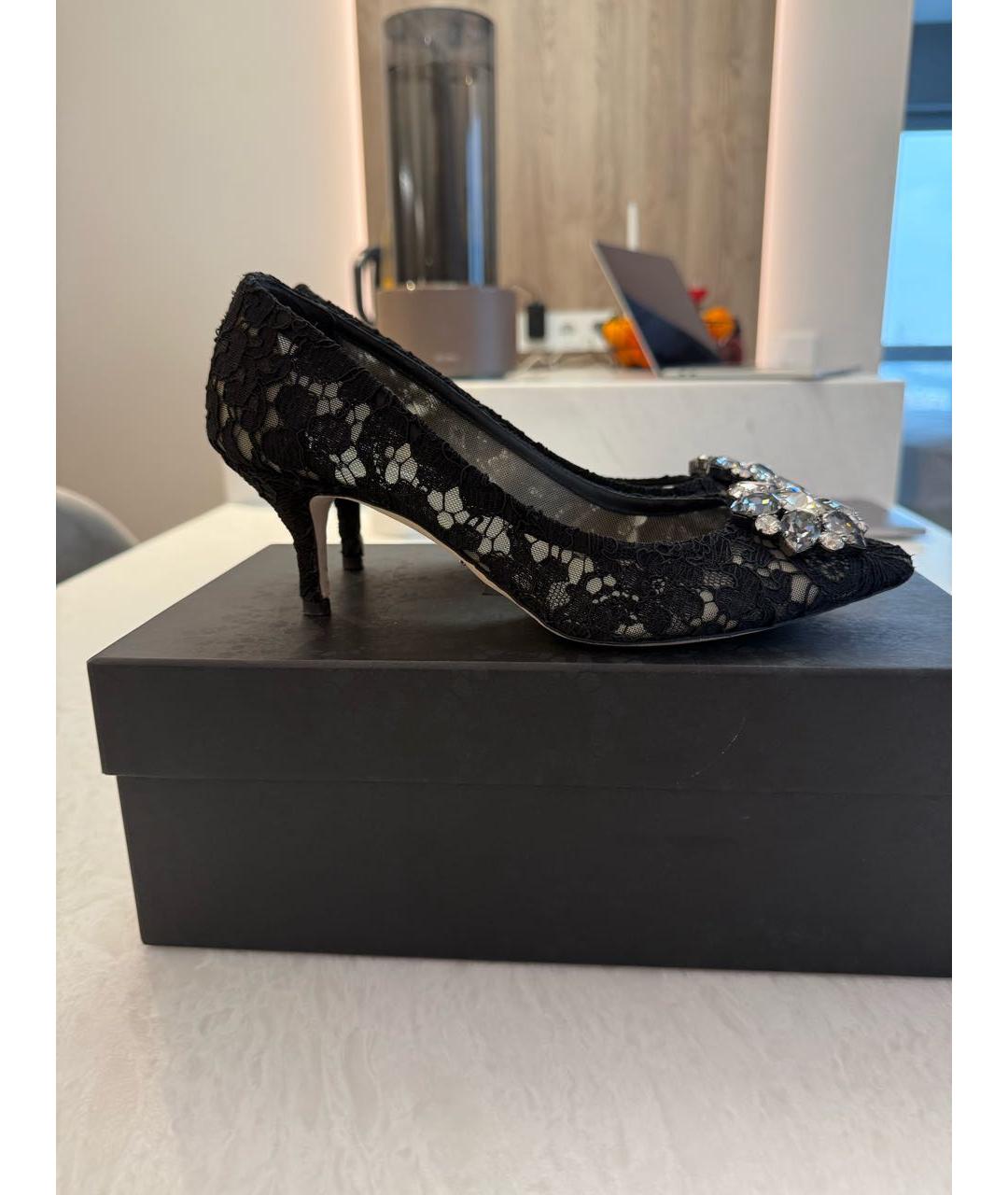 DOLCE&GABBANA Черные текстильные туфли, фото 9