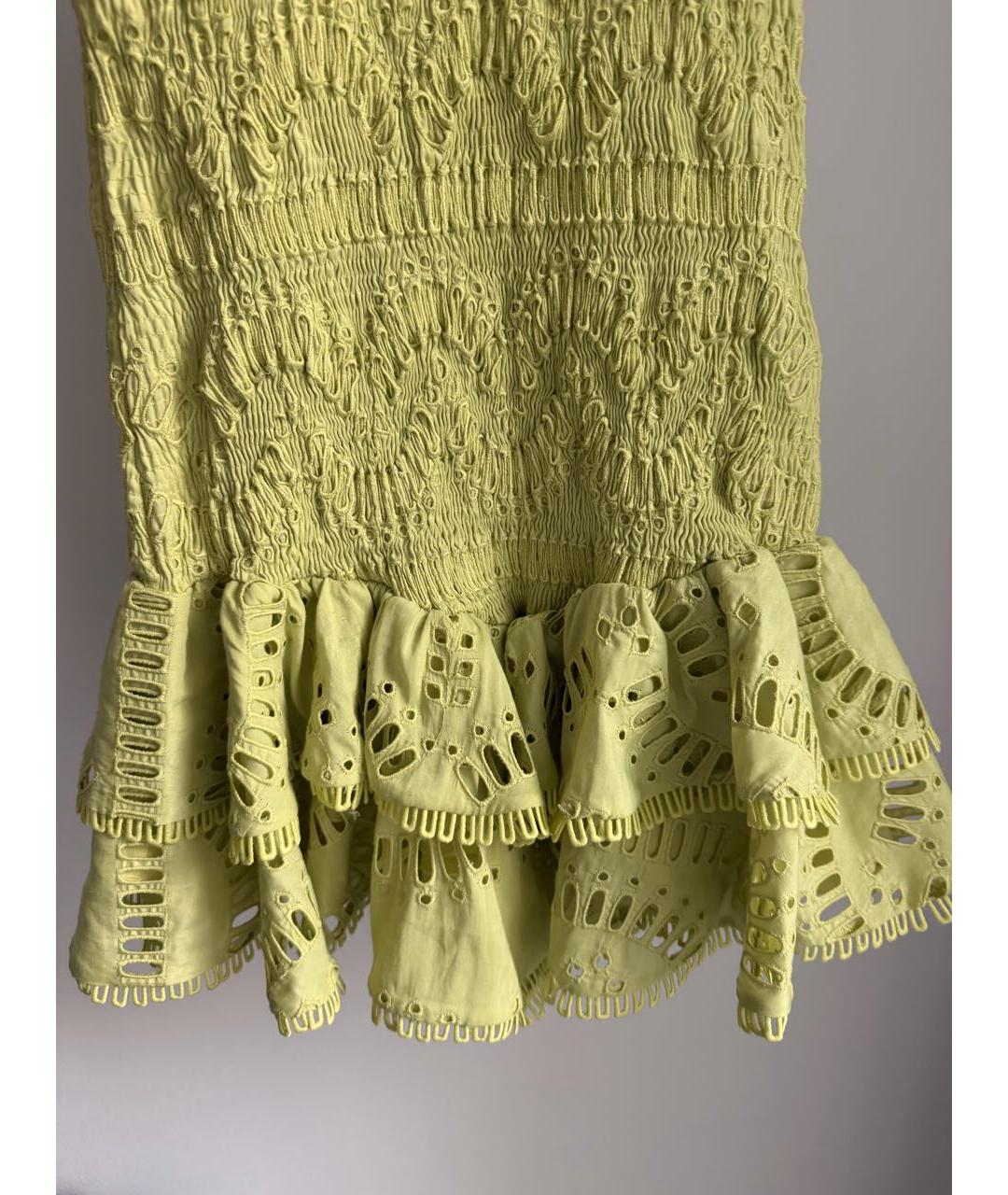 CHARO RUIZ Салатовыое хлопковое коктейльное платье, фото 2