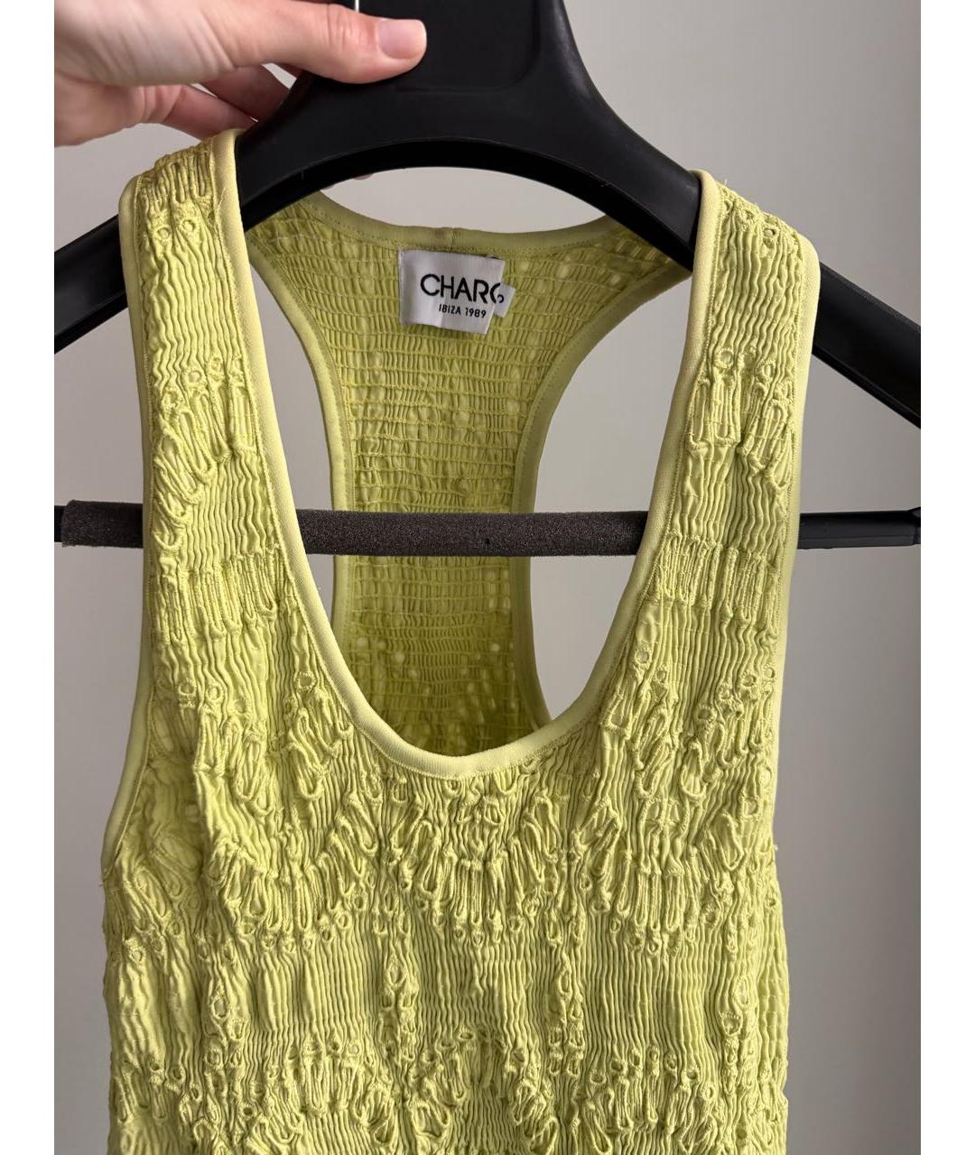 CHARO RUIZ Салатовыое хлопковое коктейльное платье, фото 3