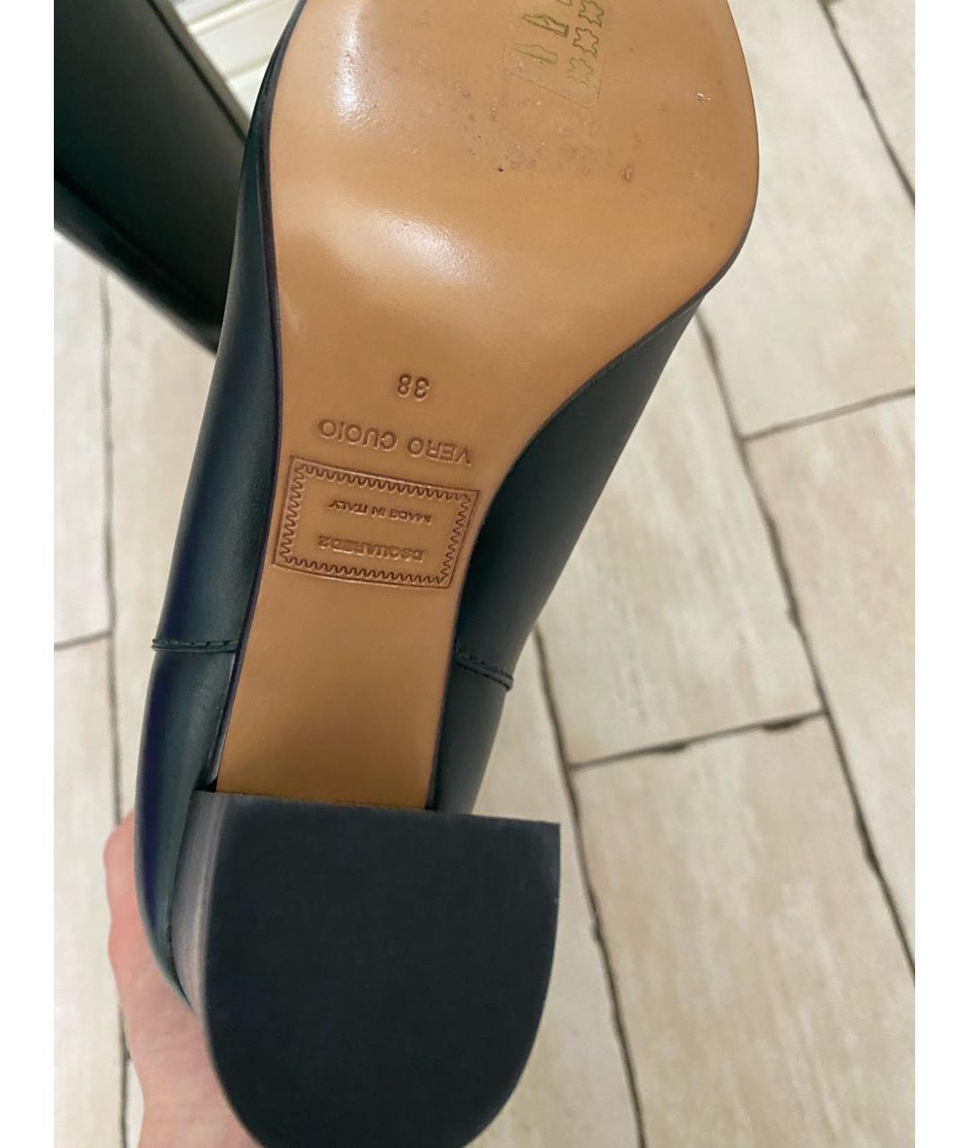 DSQUARED2 Темно-синие кожаные сапоги, фото 8