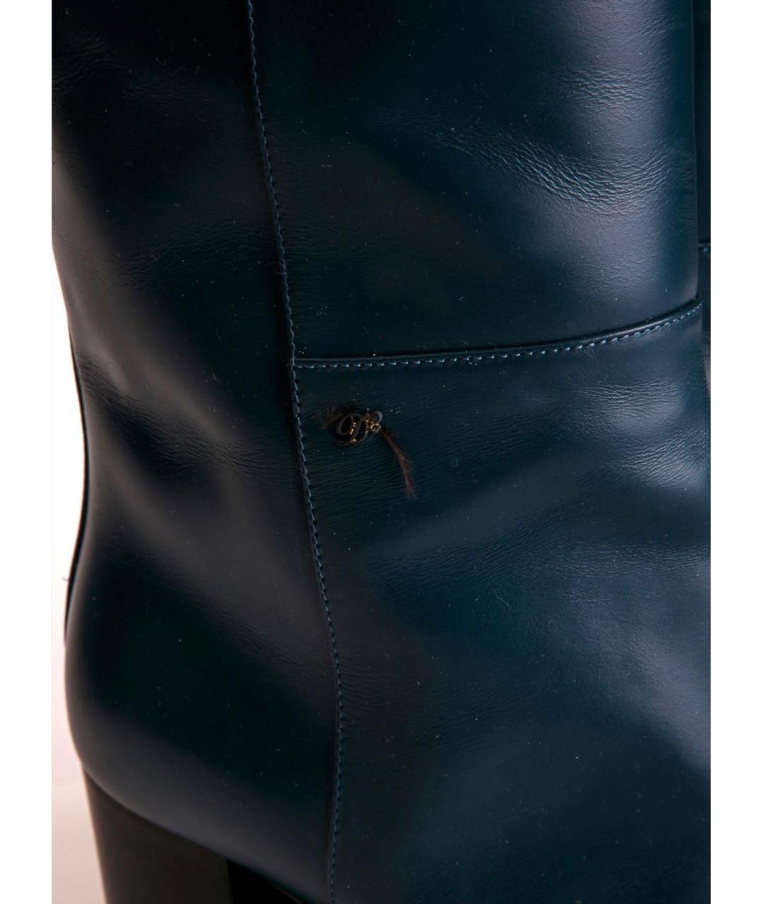 DSQUARED2 Темно-синие кожаные сапоги, фото 5