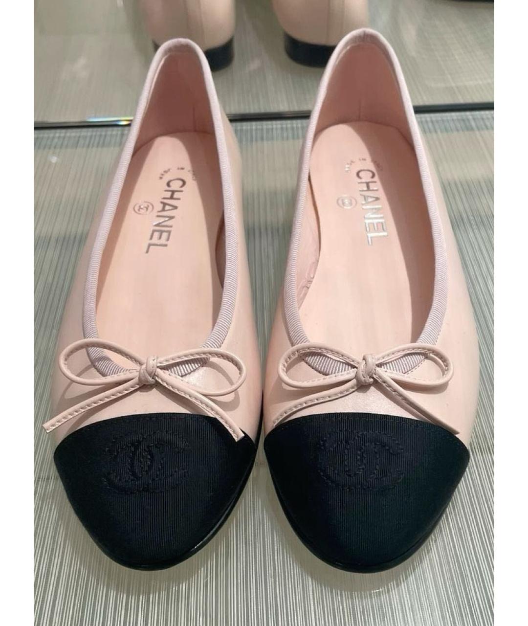 CHANEL Розовые кожаные балетки, фото 7