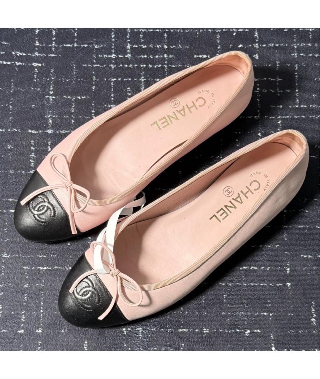 CHANEL Розовые кожаные балетки, фото 3