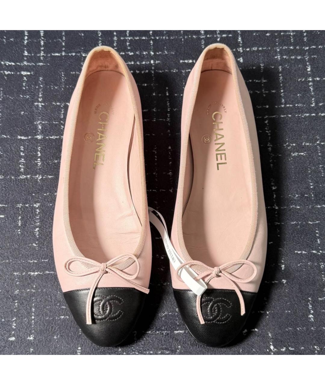 CHANEL Розовые кожаные балетки, фото 5