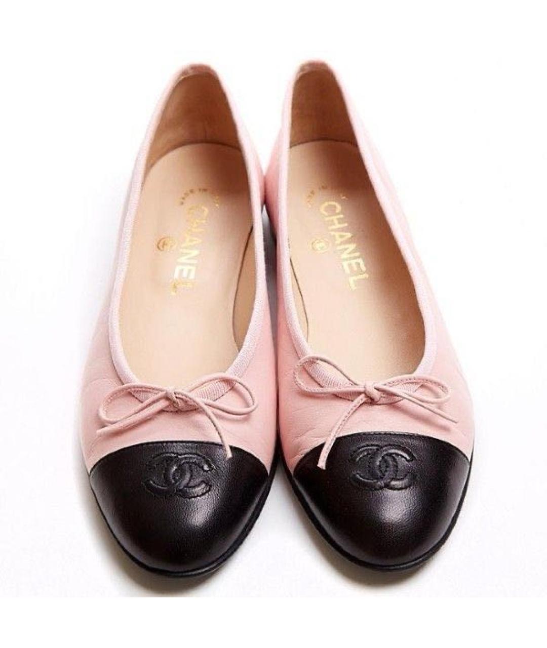 CHANEL Розовые кожаные балетки, фото 2