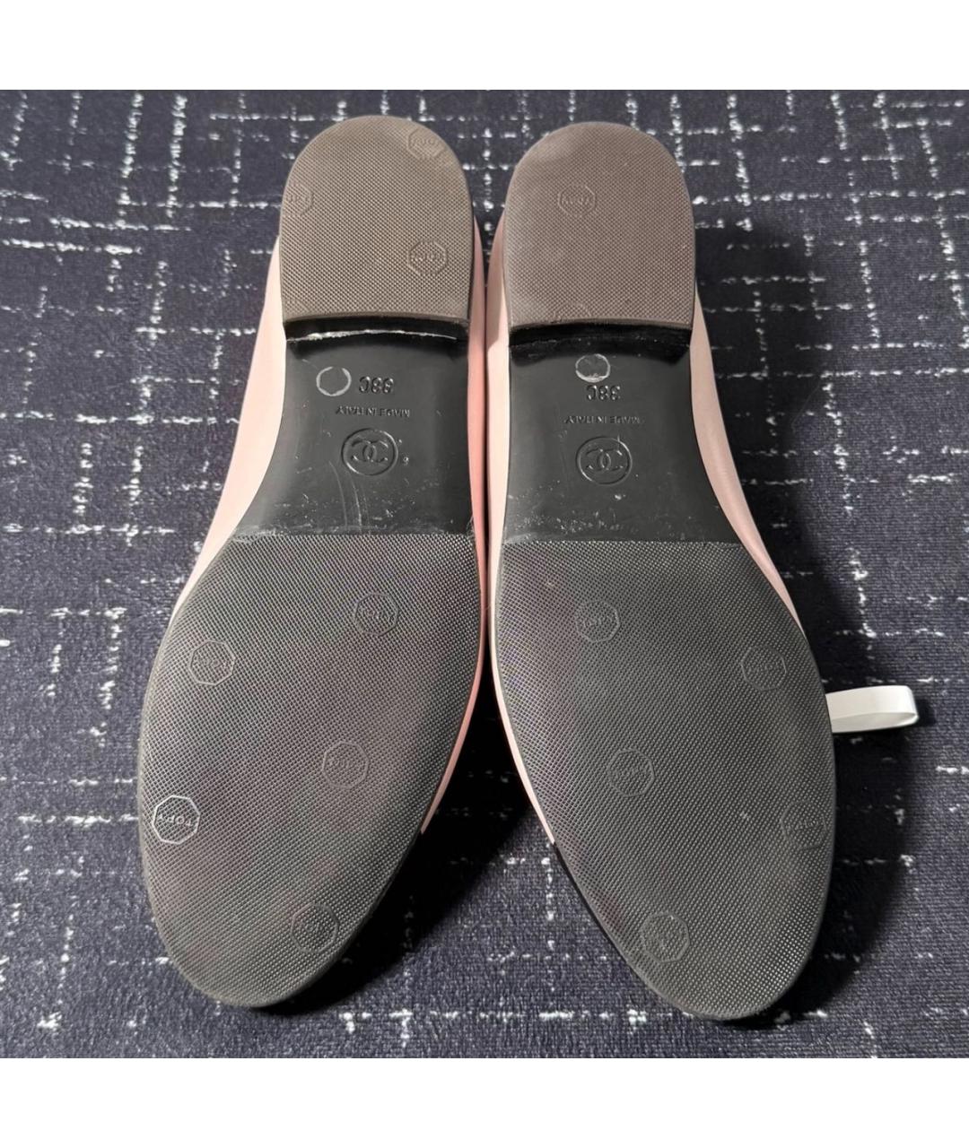 CHANEL Розовые кожаные балетки, фото 6