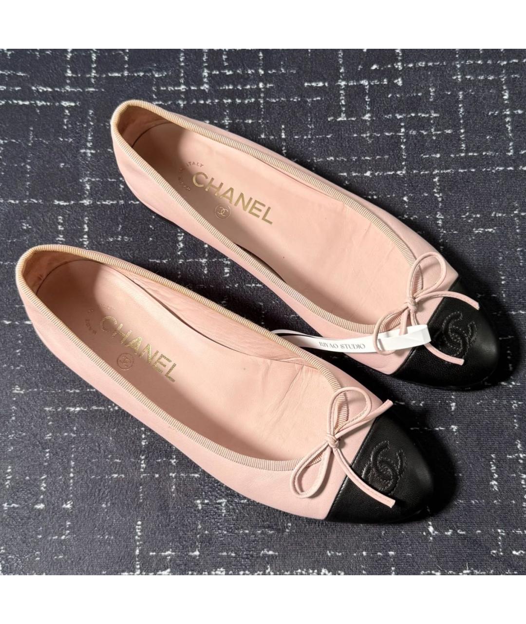 CHANEL Розовые кожаные балетки, фото 9