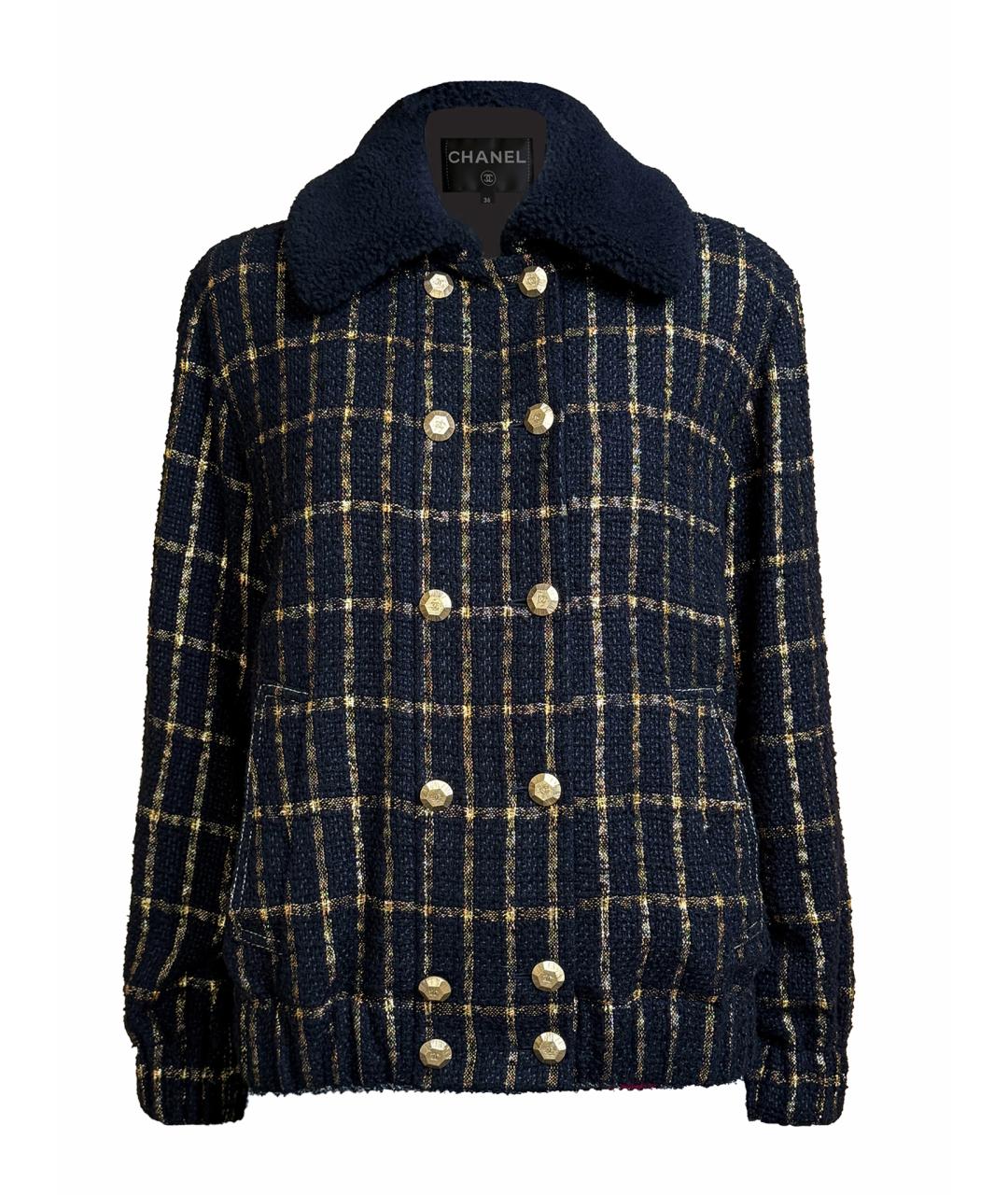CHANEL Черный твидовый жакет/пиджак, фото 1