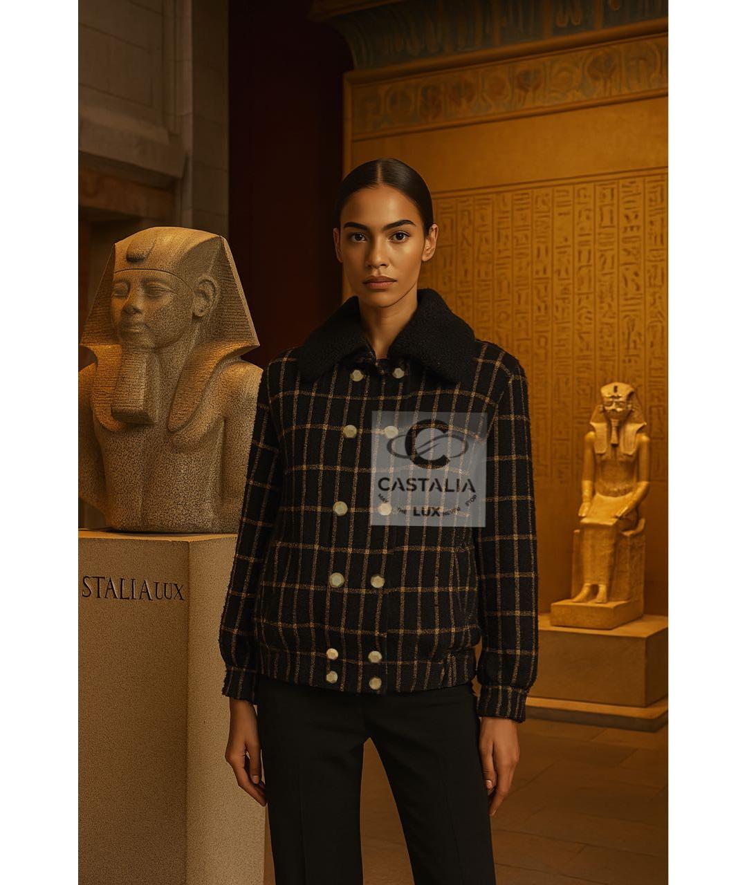 CHANEL Черный твидовый жакет/пиджак, фото 4