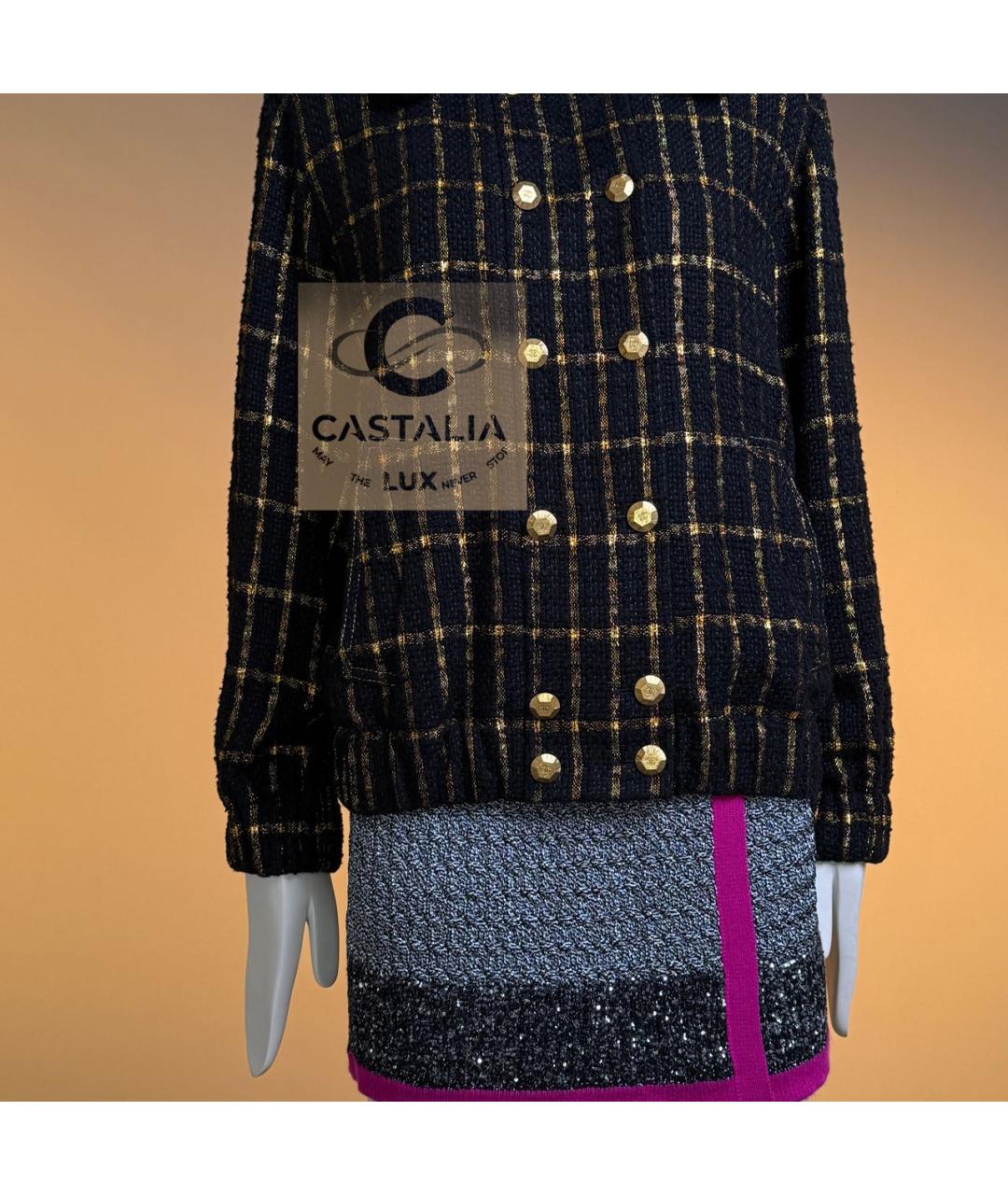 CHANEL Черный твидовый жакет/пиджак, фото 7