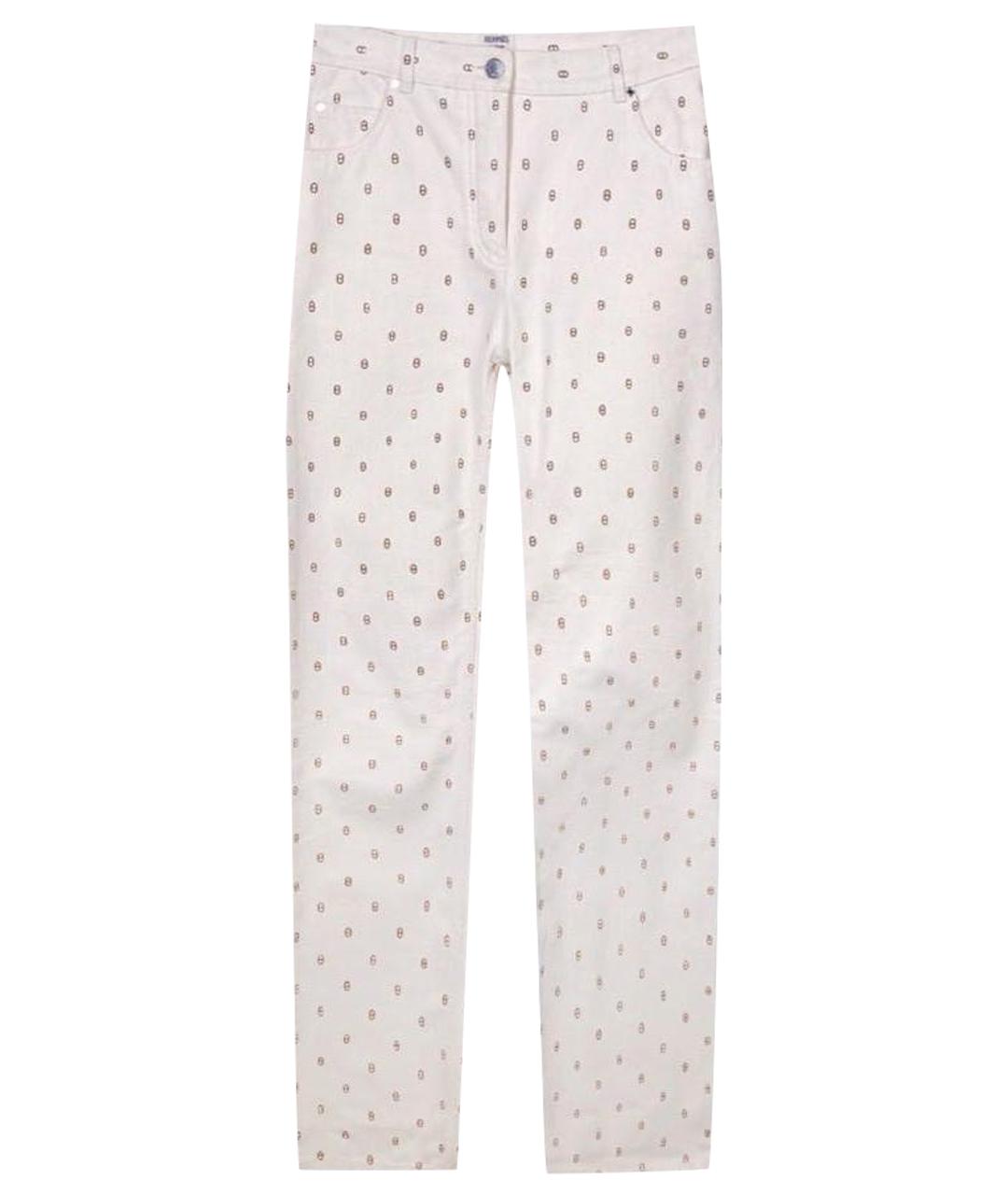 HERMES Белые прямые джинсы, фото 1