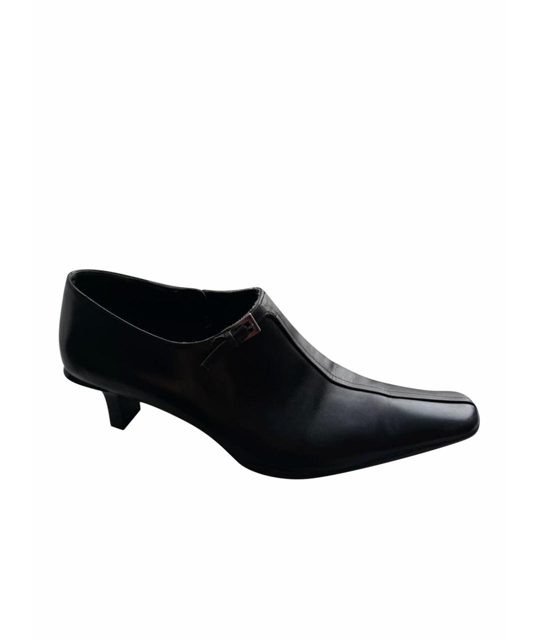 PRADA Черные кожаные туфли, фото 1