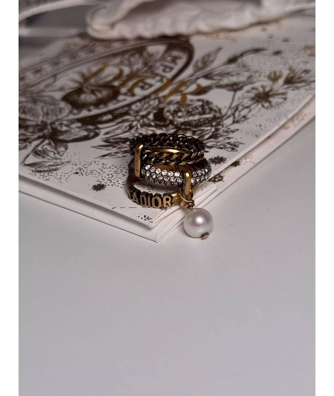 CHRISTIAN DIOR Желтое металлическое кольцо, фото 5