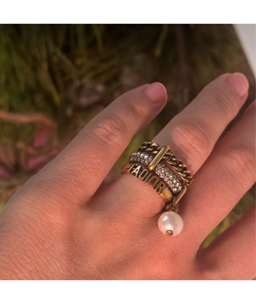 CHRISTIAN DIOR Желтое металлическое кольцо, фото 8