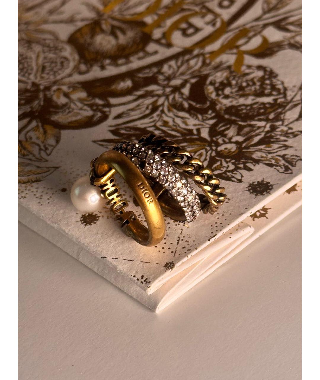 CHRISTIAN DIOR Желтое металлическое кольцо, фото 7