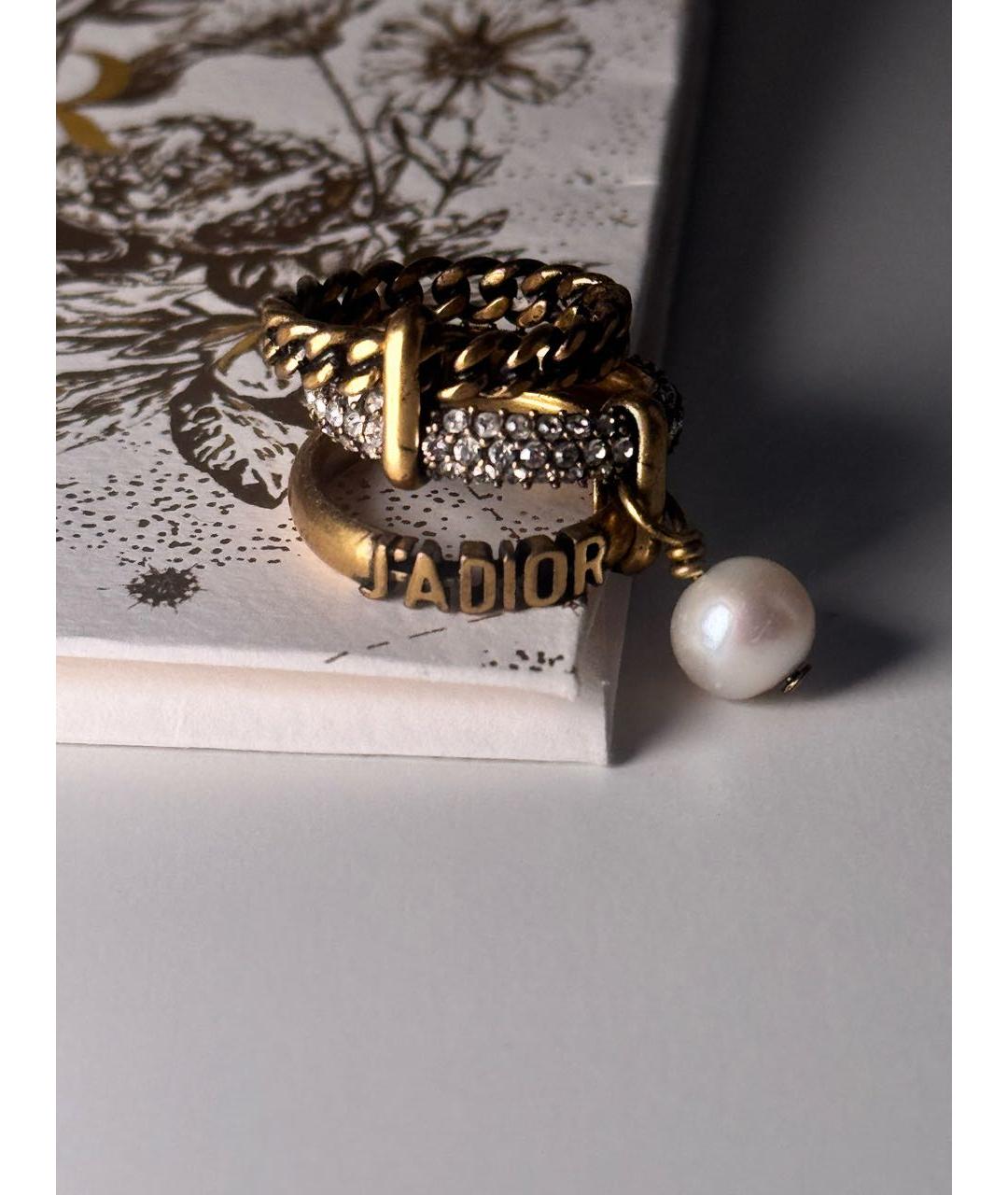 CHRISTIAN DIOR Желтое металлическое кольцо, фото 4