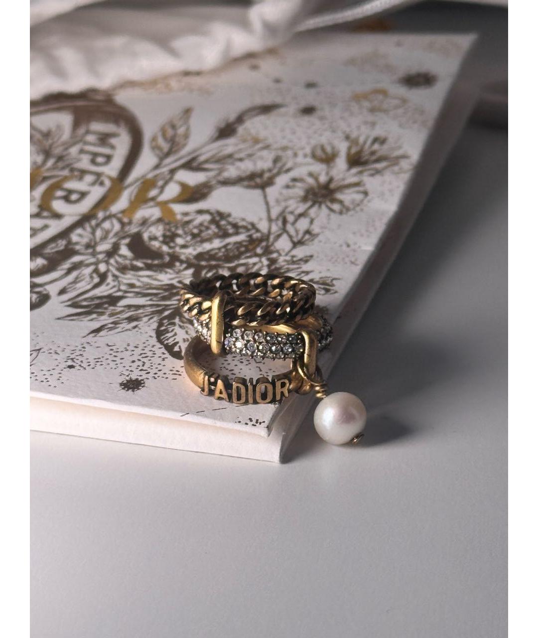 CHRISTIAN DIOR Желтое металлическое кольцо, фото 3