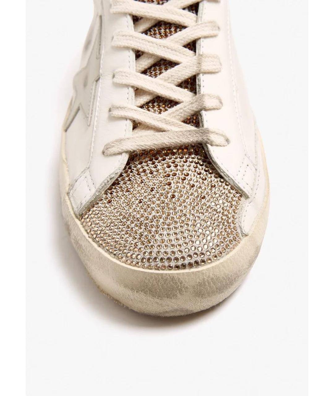 GOLDEN GOOSE DELUXE BRAND Бежевые кожаные кеды, фото 2