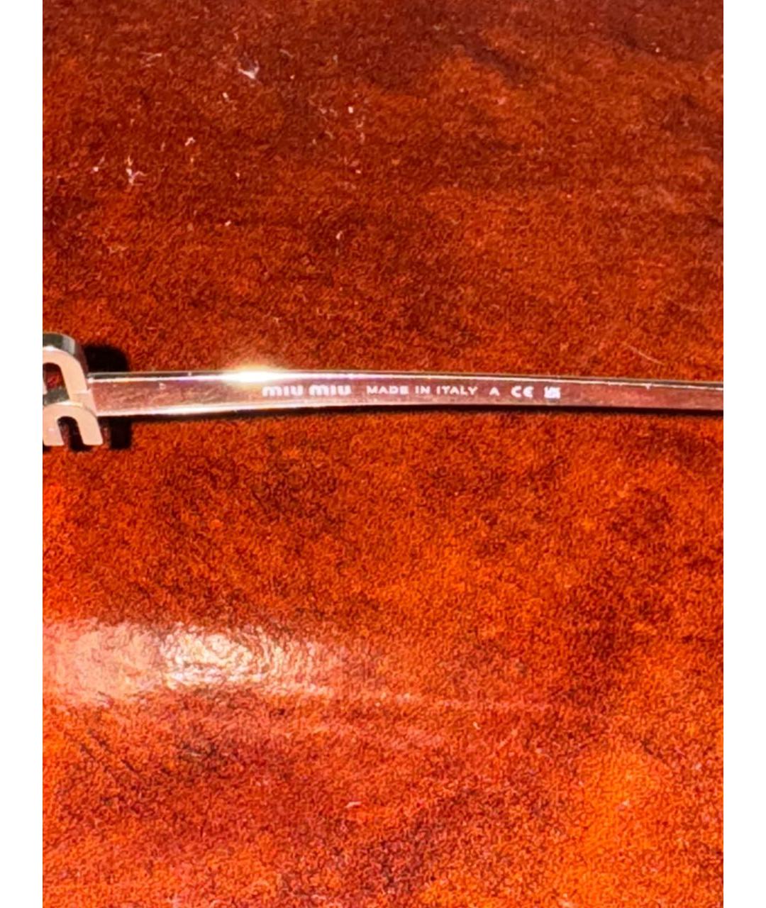 MIU MIU Золотые металлические солнцезащитные очки, фото 4