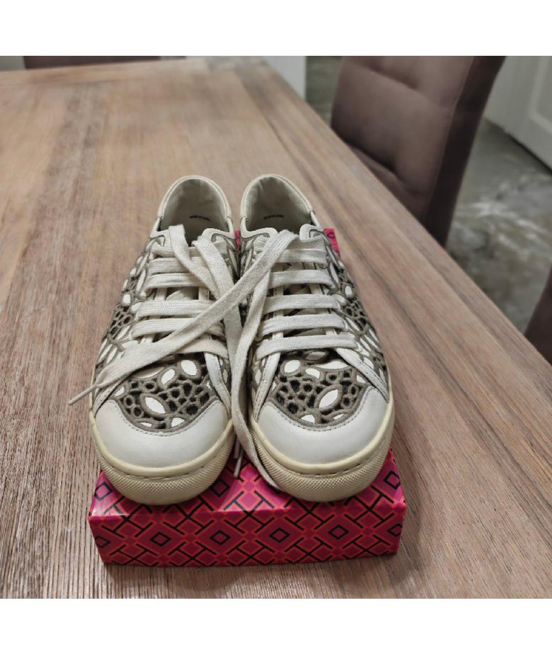 TORY BURCH Бежевые кожаные кеды, фото 2