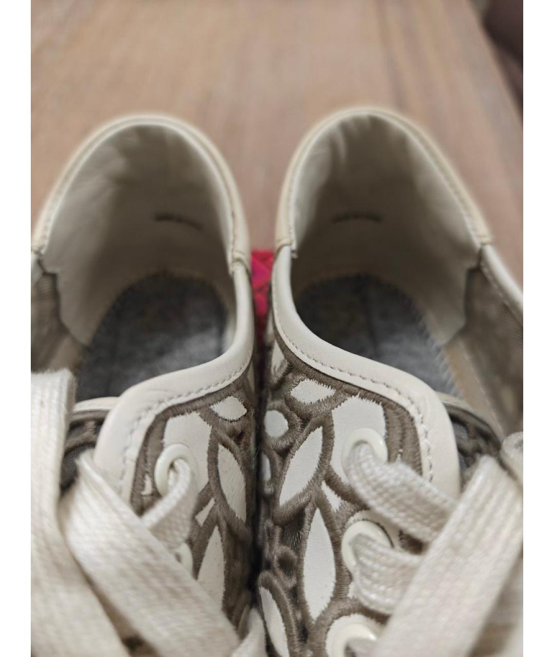 TORY BURCH Бежевые кожаные кеды, фото 5