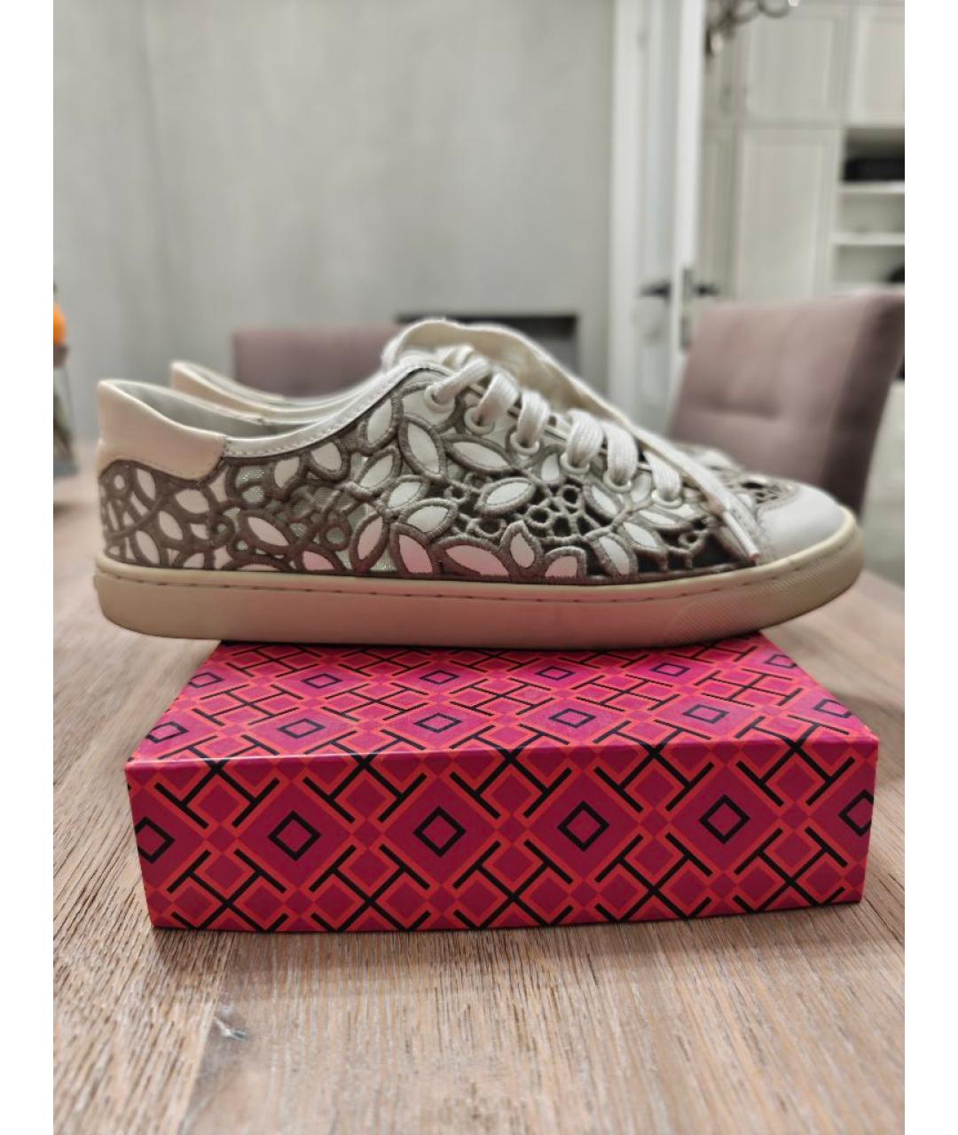 TORY BURCH Бежевые кожаные кеды, фото 7