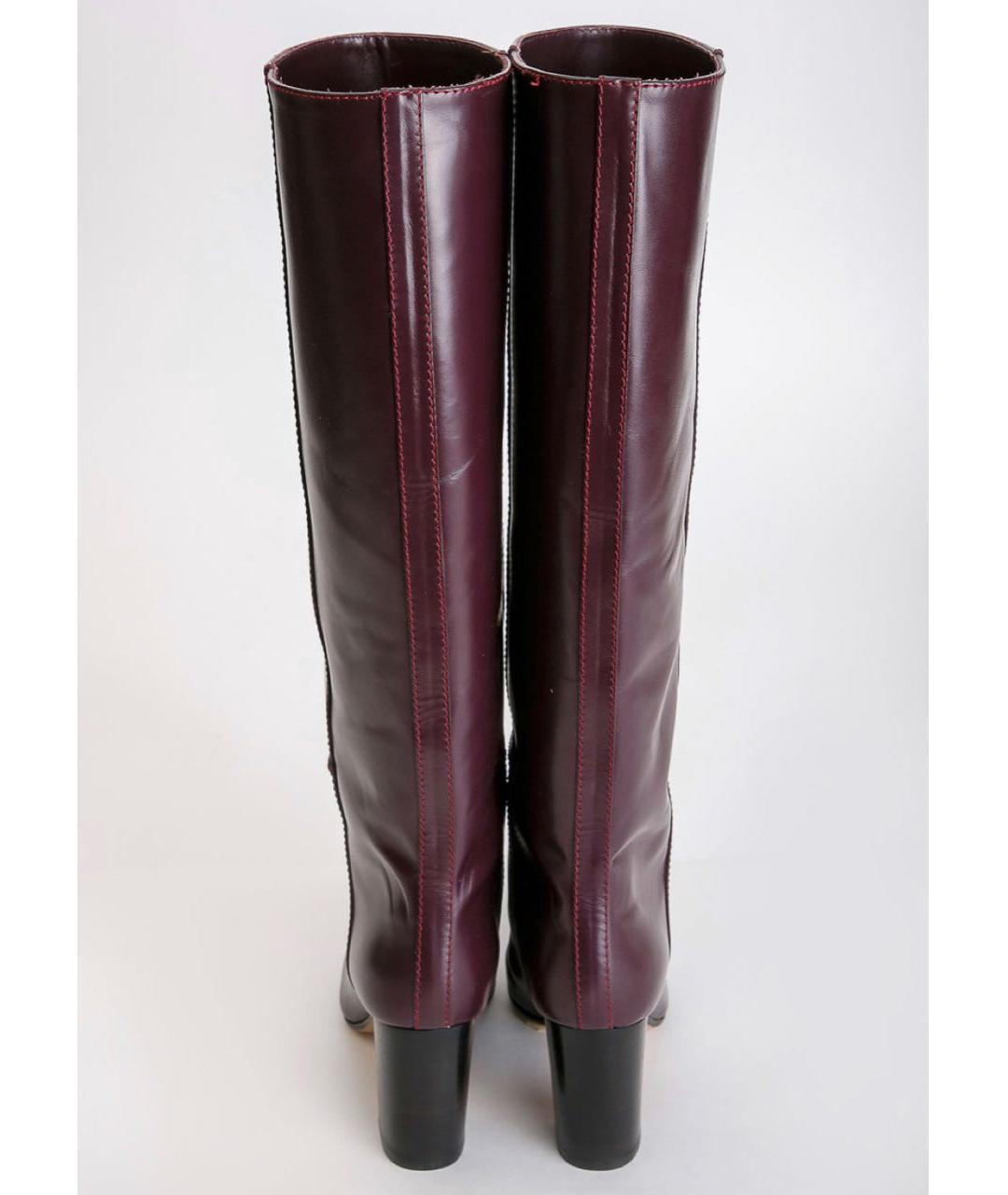 DSQUARED2 Бордовые кожаные сапоги, фото 5