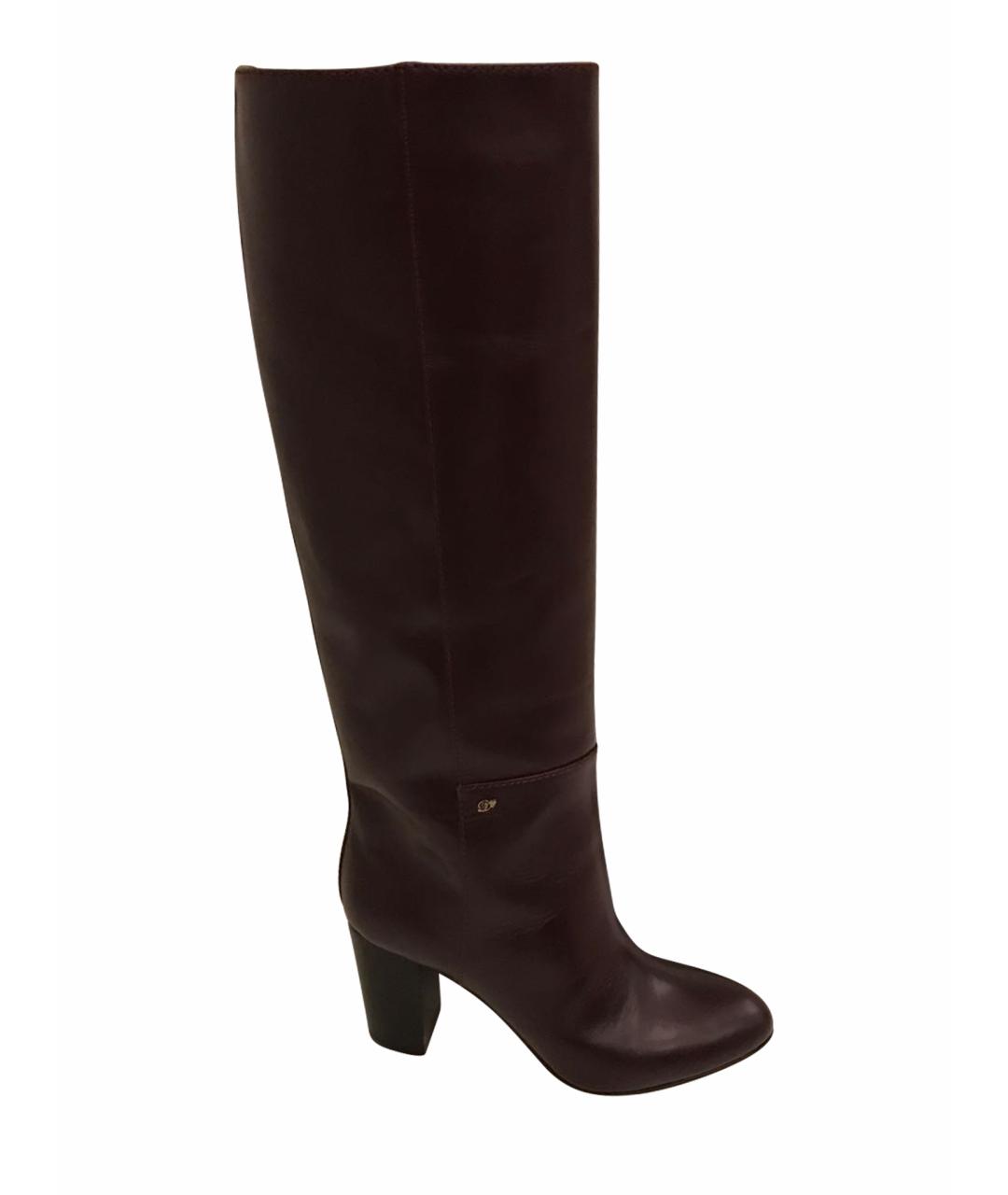 DSQUARED2 Бордовые кожаные сапоги, фото 1