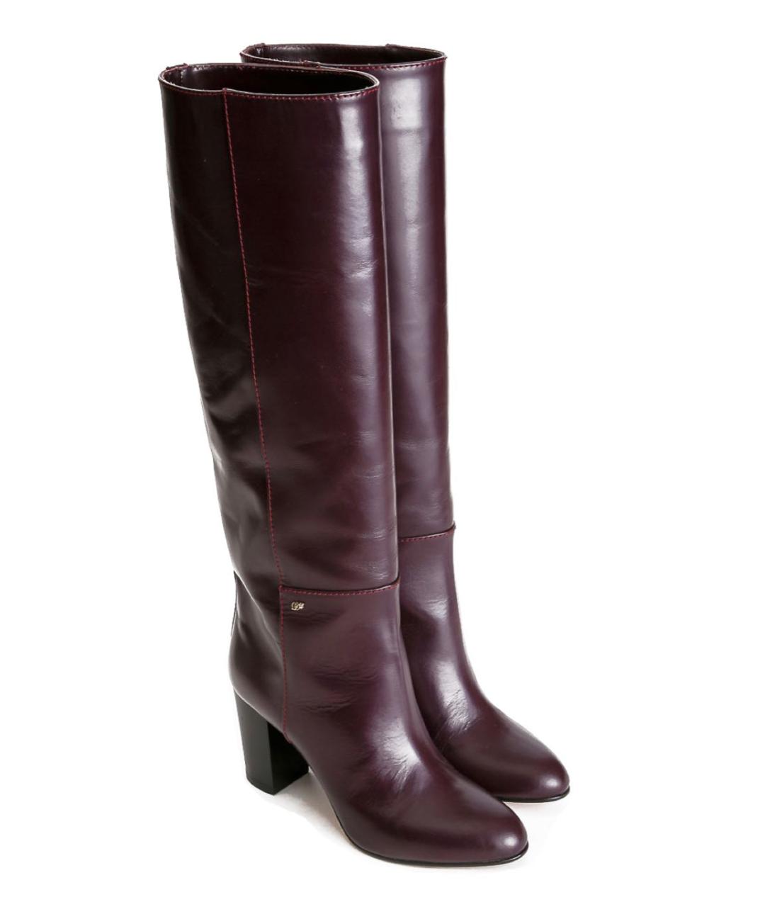 DSQUARED2 Бордовые кожаные сапоги, фото 2