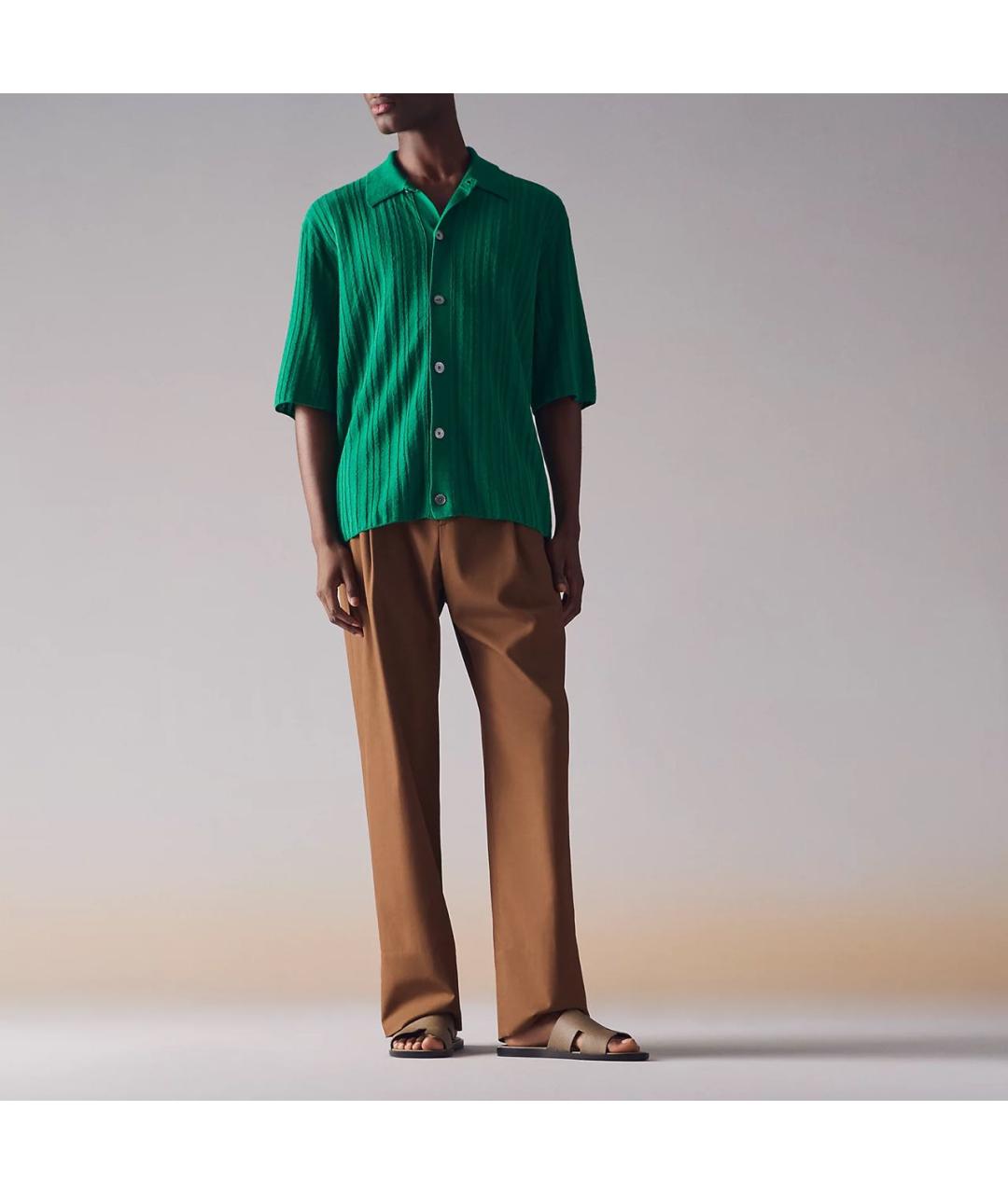 HERMES Коричневые кожаные шлепанцы, фото 3