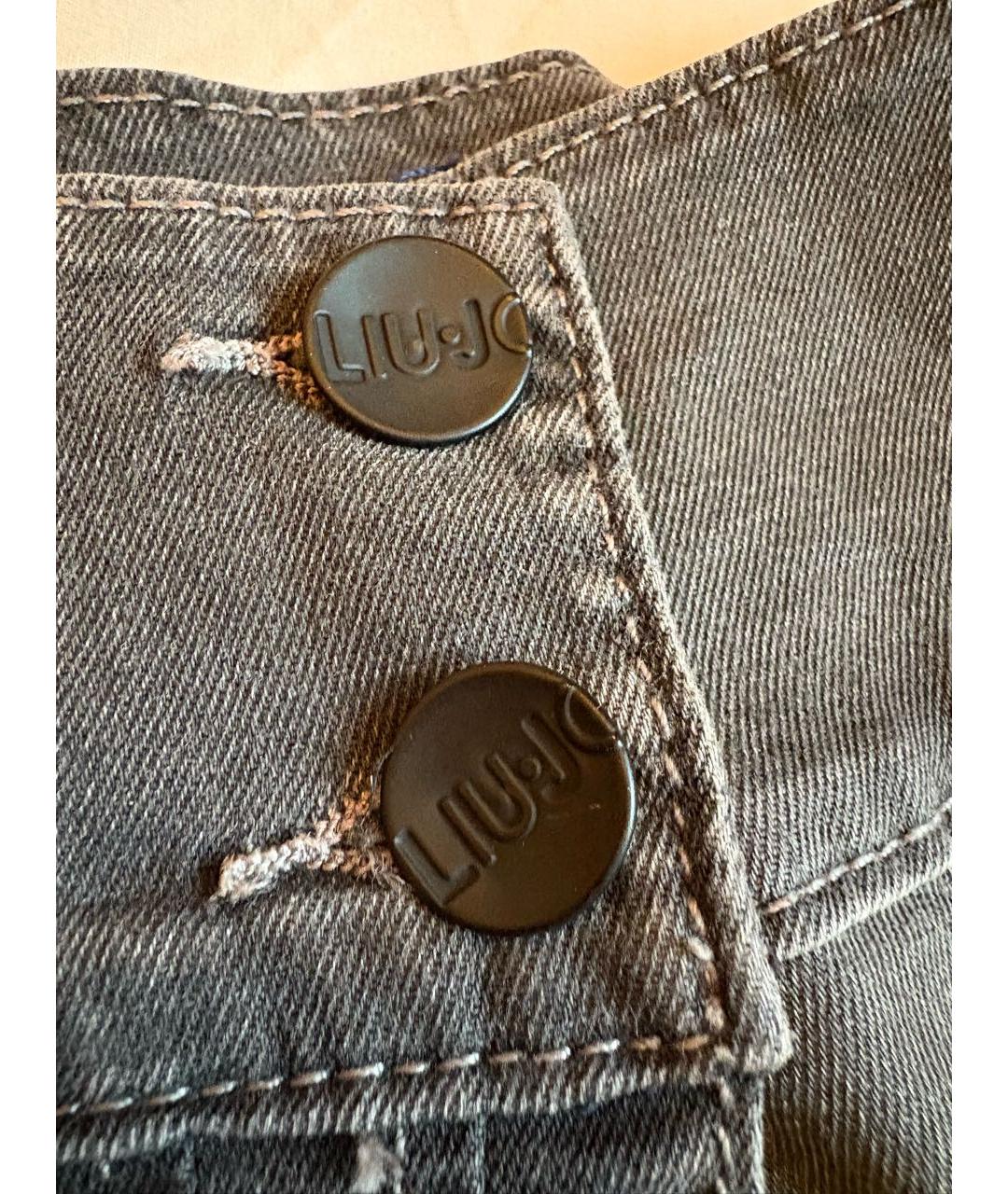 LIU JO Серая деним юбка, фото 4