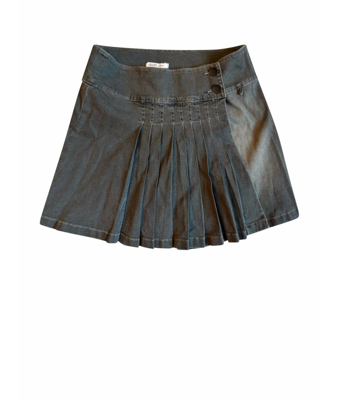 LIU JO Серая деним юбка, фото 1