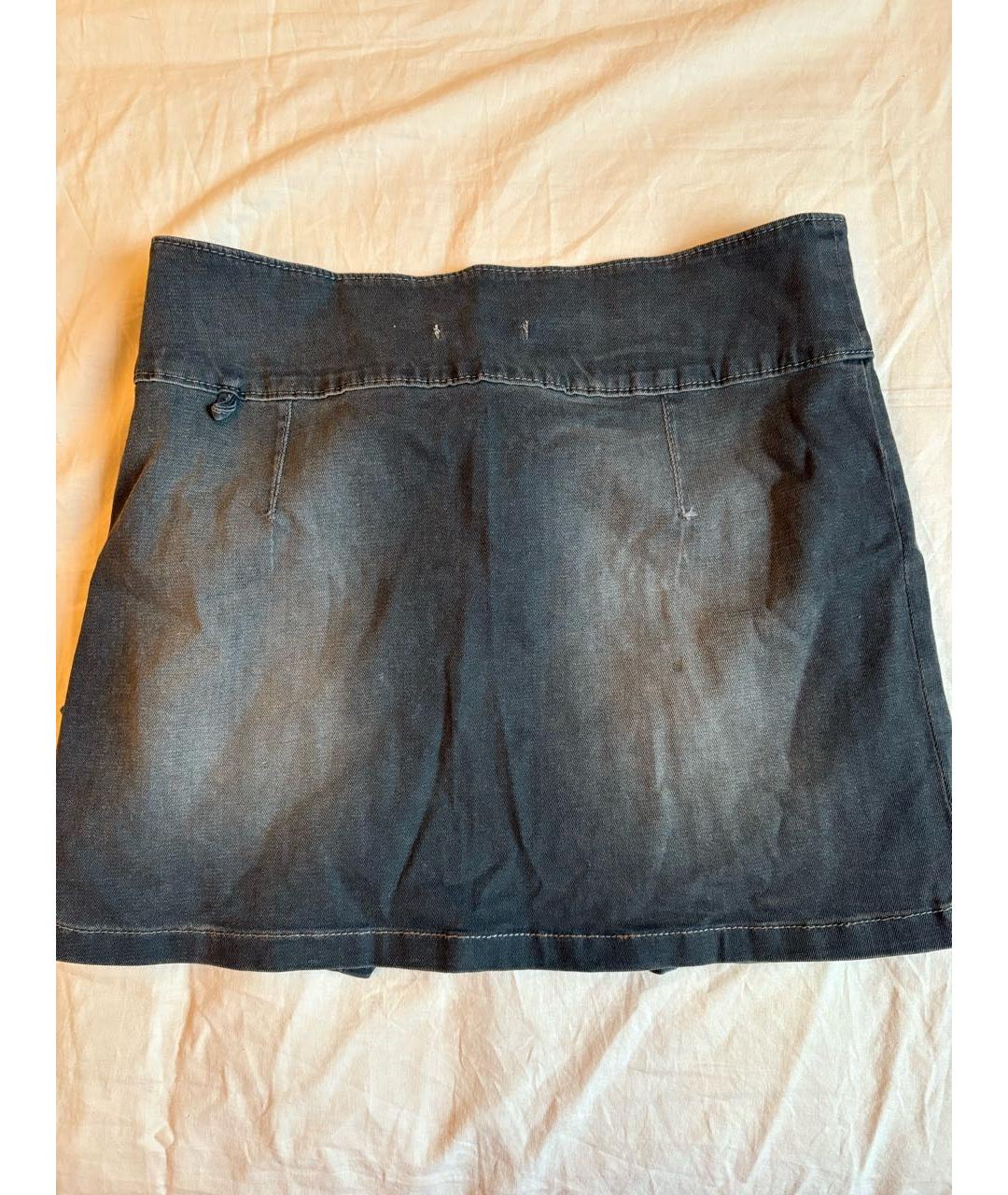 LIU JO Серая деним юбка, фото 2