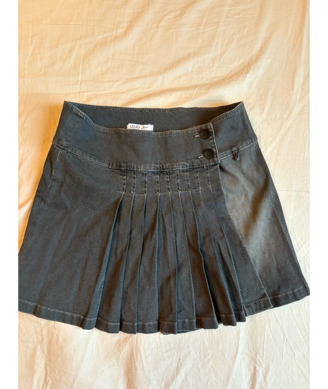 LIU JO Серая деним юбка, фото 5