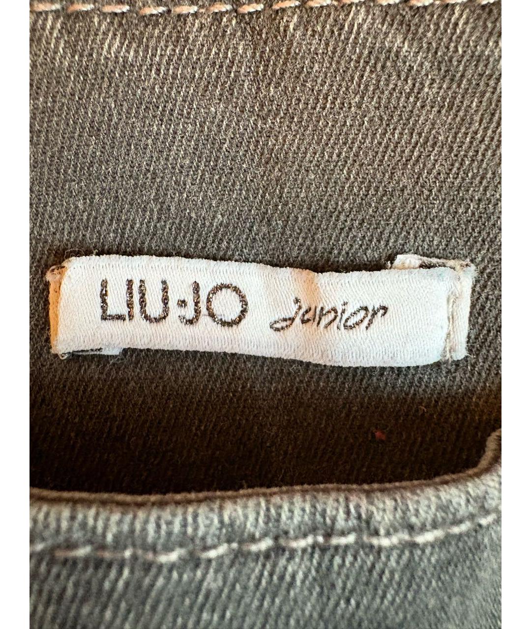 LIU JO Серая деним юбка, фото 3