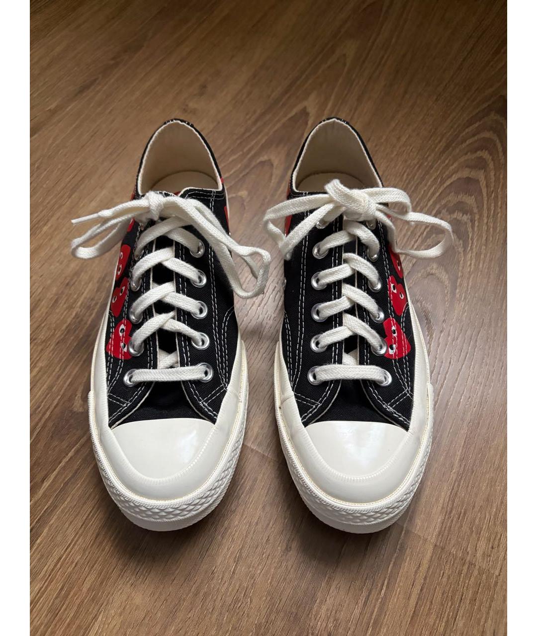 COMME DES GARÇONS PLAY Черные текстильные кеды, фото 2