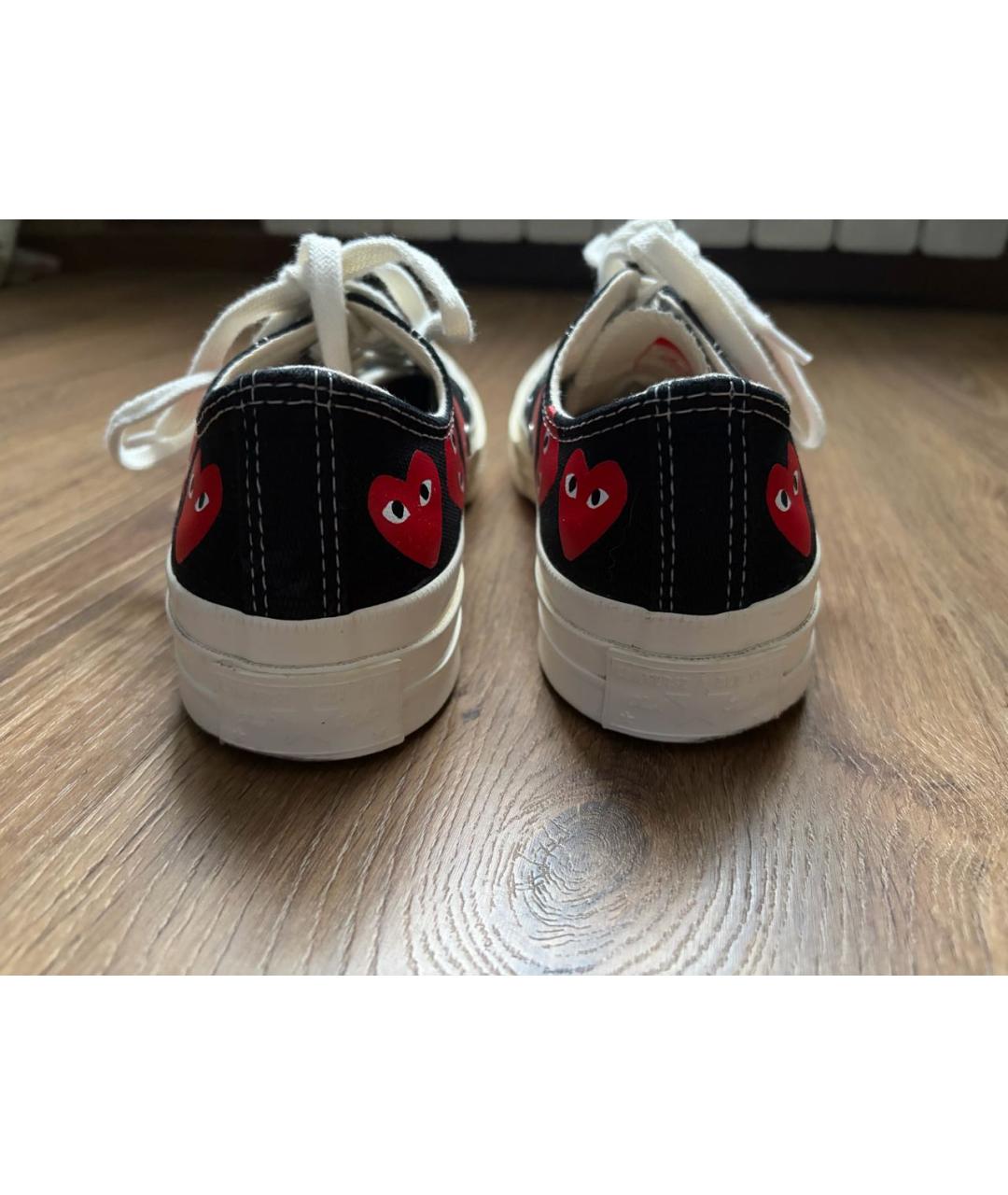 COMME DES GARÇONS PLAY Черные текстильные кеды, фото 4