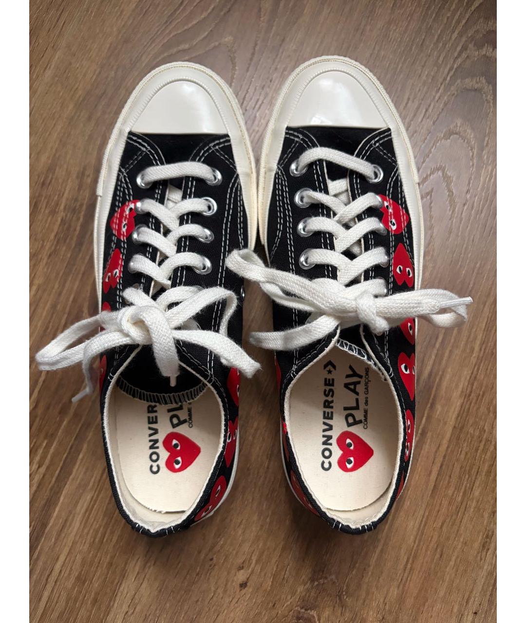 COMME DES GARÇONS PLAY Черные текстильные кеды, фото 3