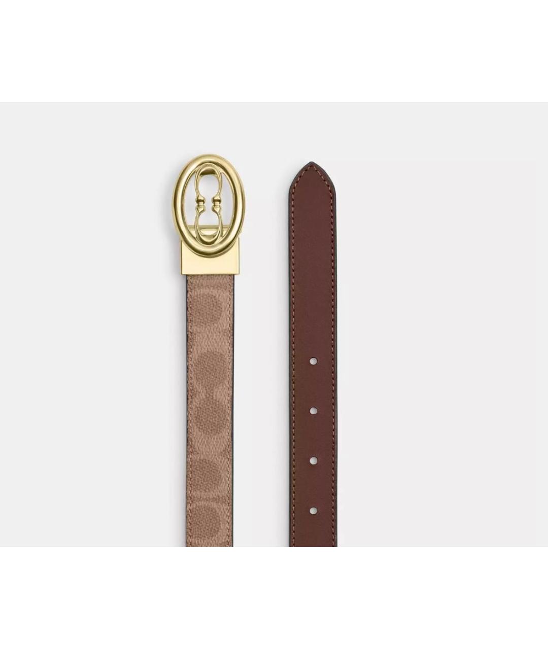 COACH Бежевый кожаный ремень, фото 2