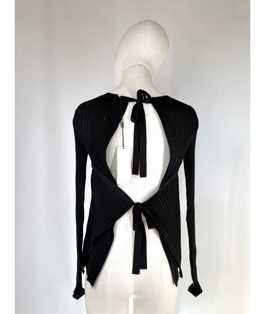 HELMUT LANG Черный вискозный джемпер / свитер, фото 2