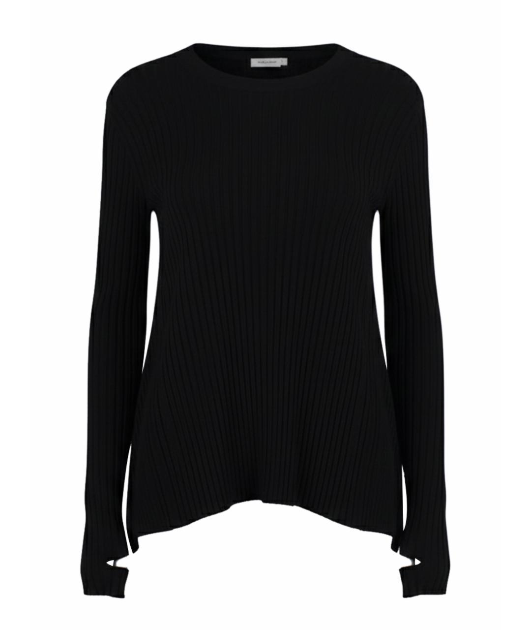 HELMUT LANG Черный вискозный джемпер / свитер, фото 1