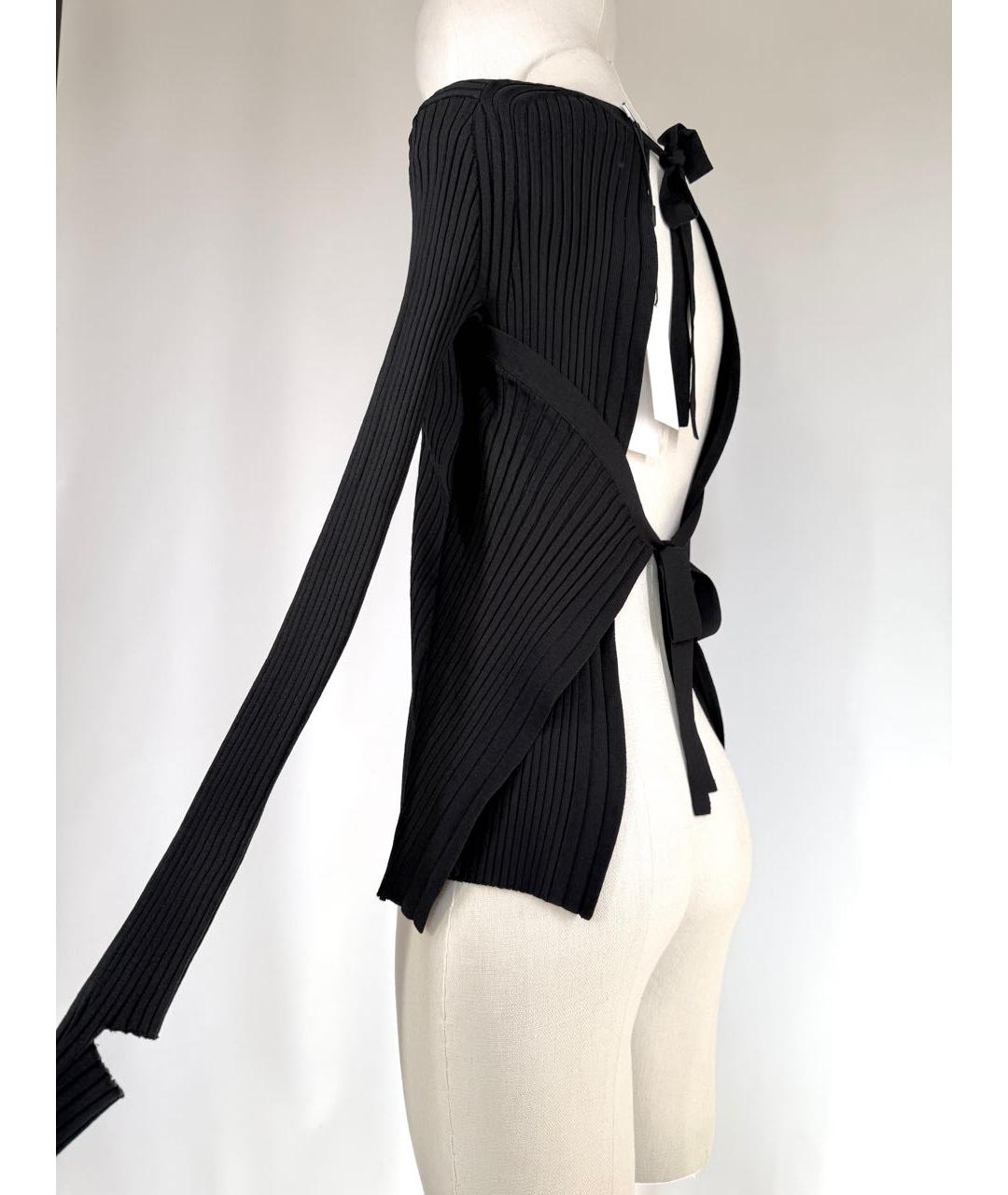 HELMUT LANG Черный вискозный джемпер / свитер, фото 3