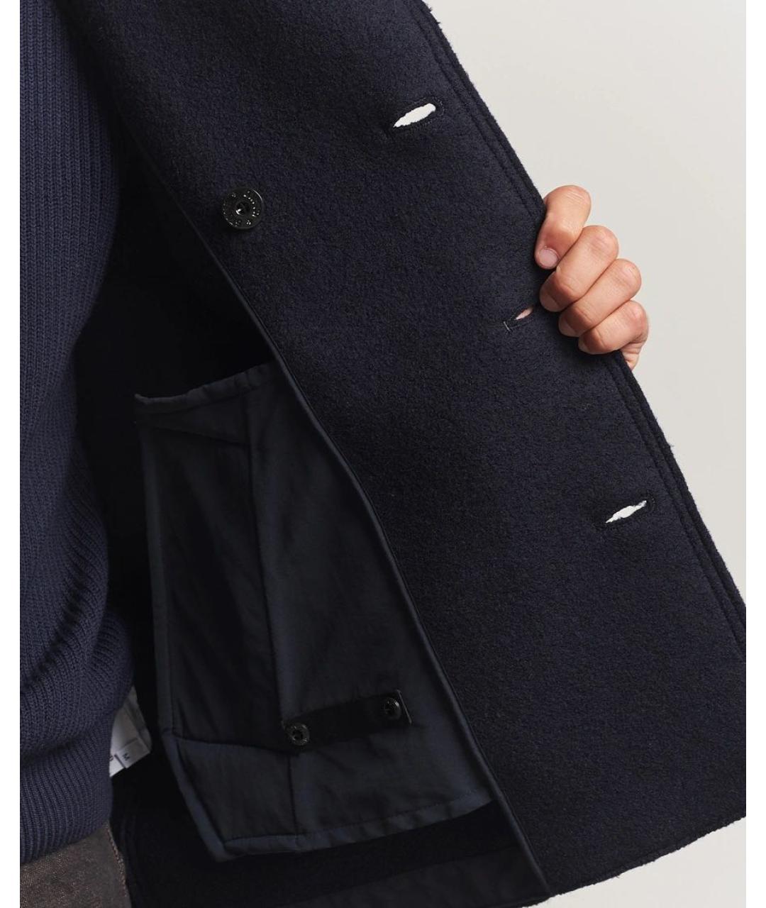 STONE ISLAND Темно-синее шерстяное пальто, фото 6