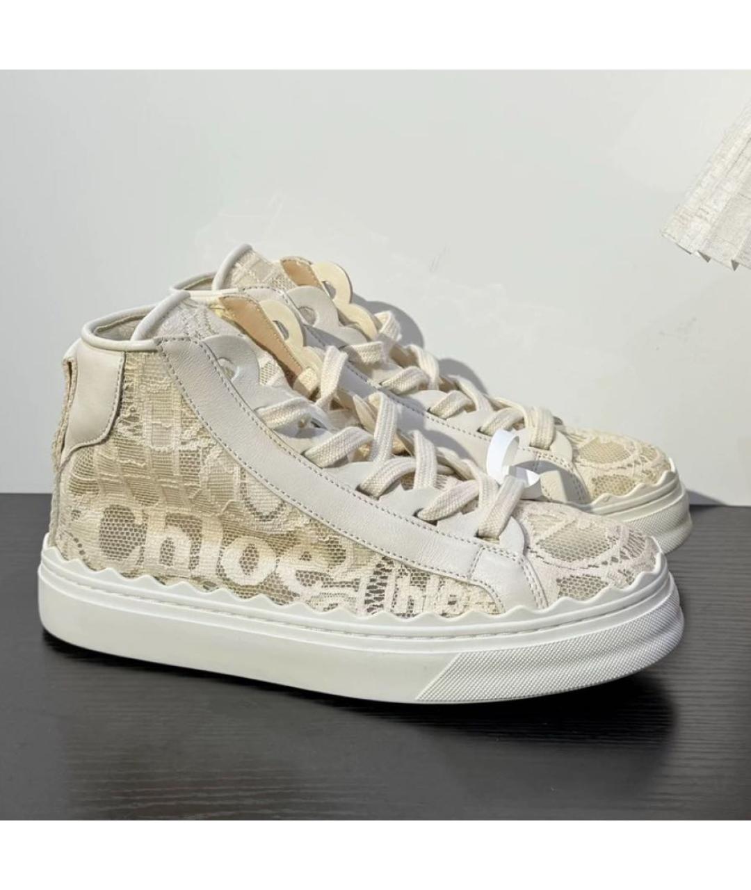 CHLOE Бежевые кроссовки, фото 4