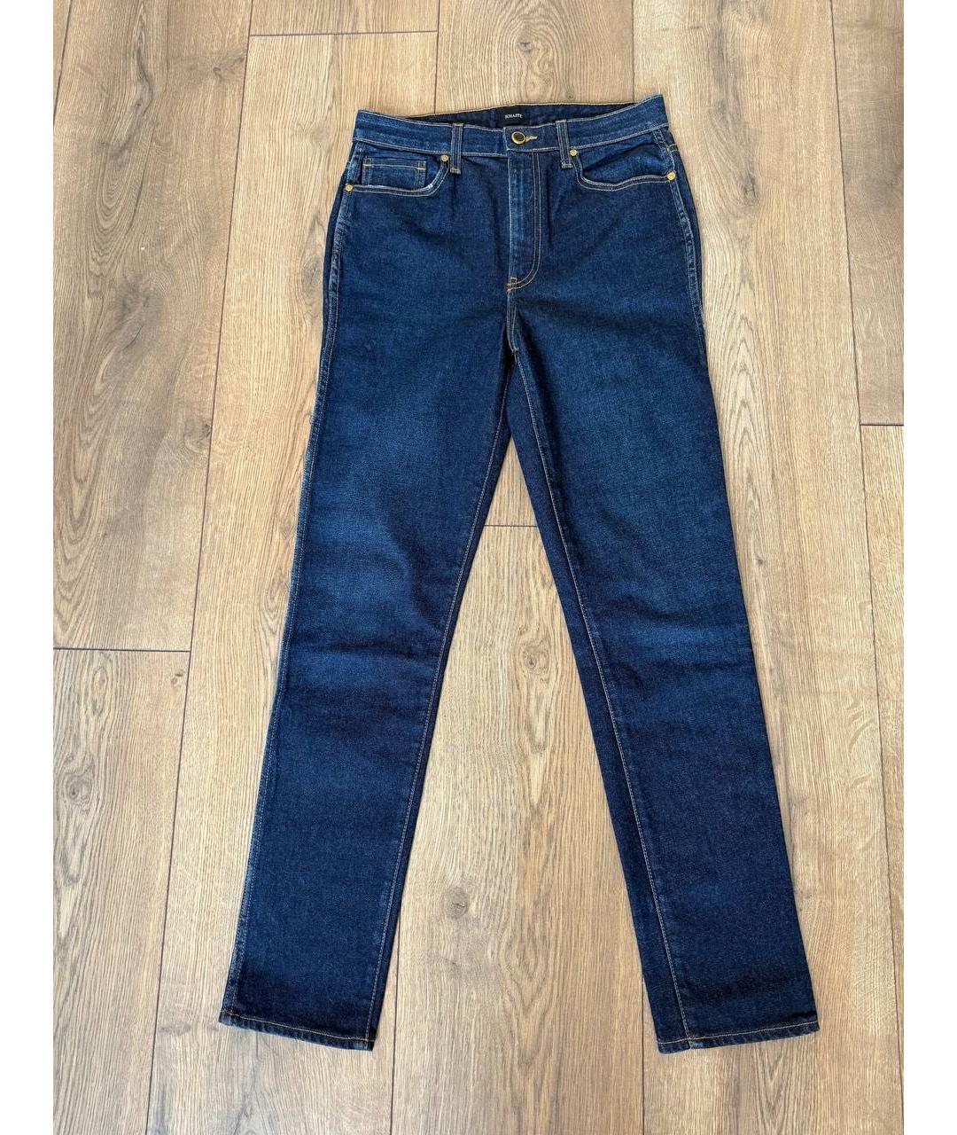KHAITE Темно-синие хлопковые джинсы слим, фото 9