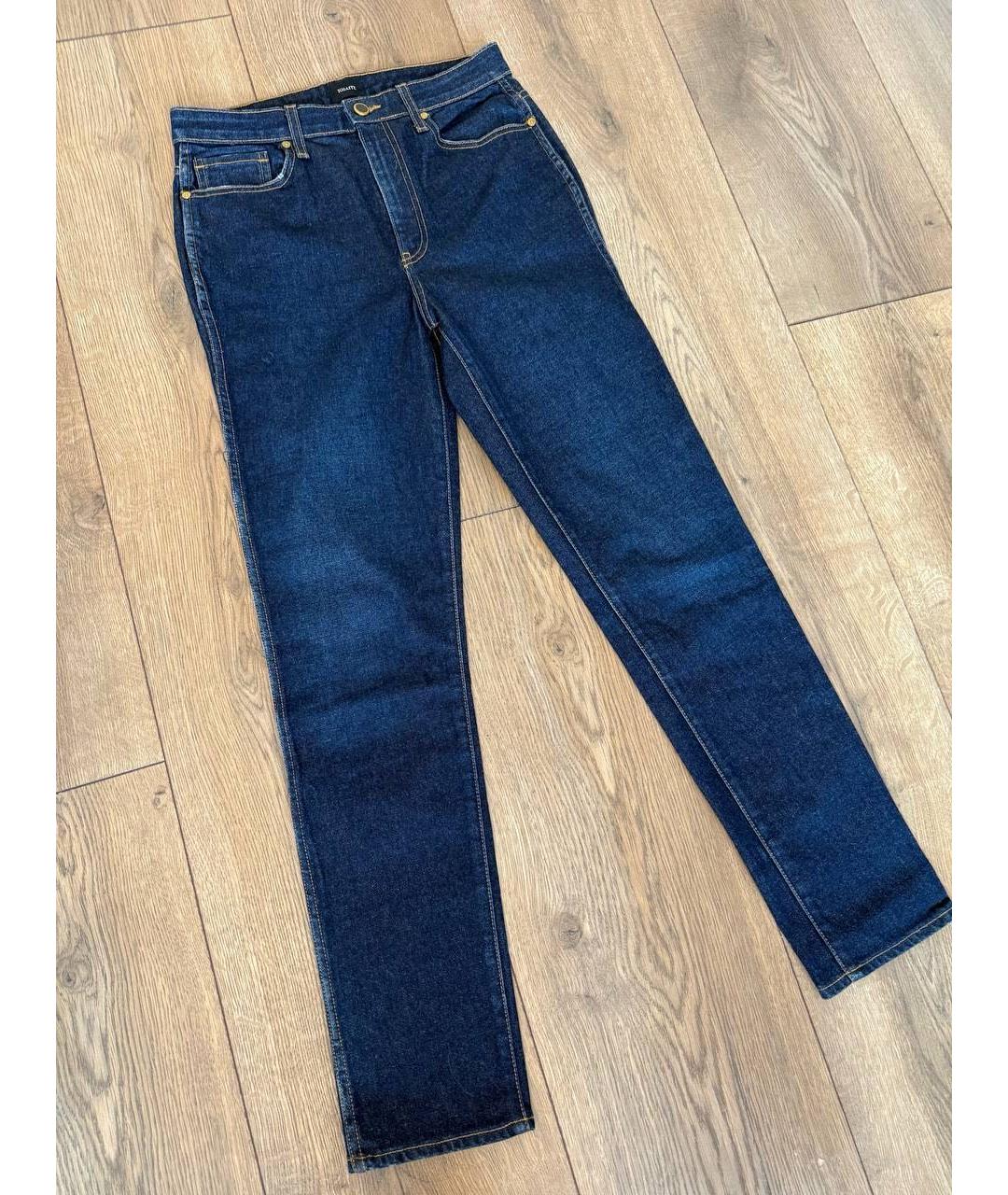 KHAITE Темно-синие хлопковые джинсы слим, фото 7